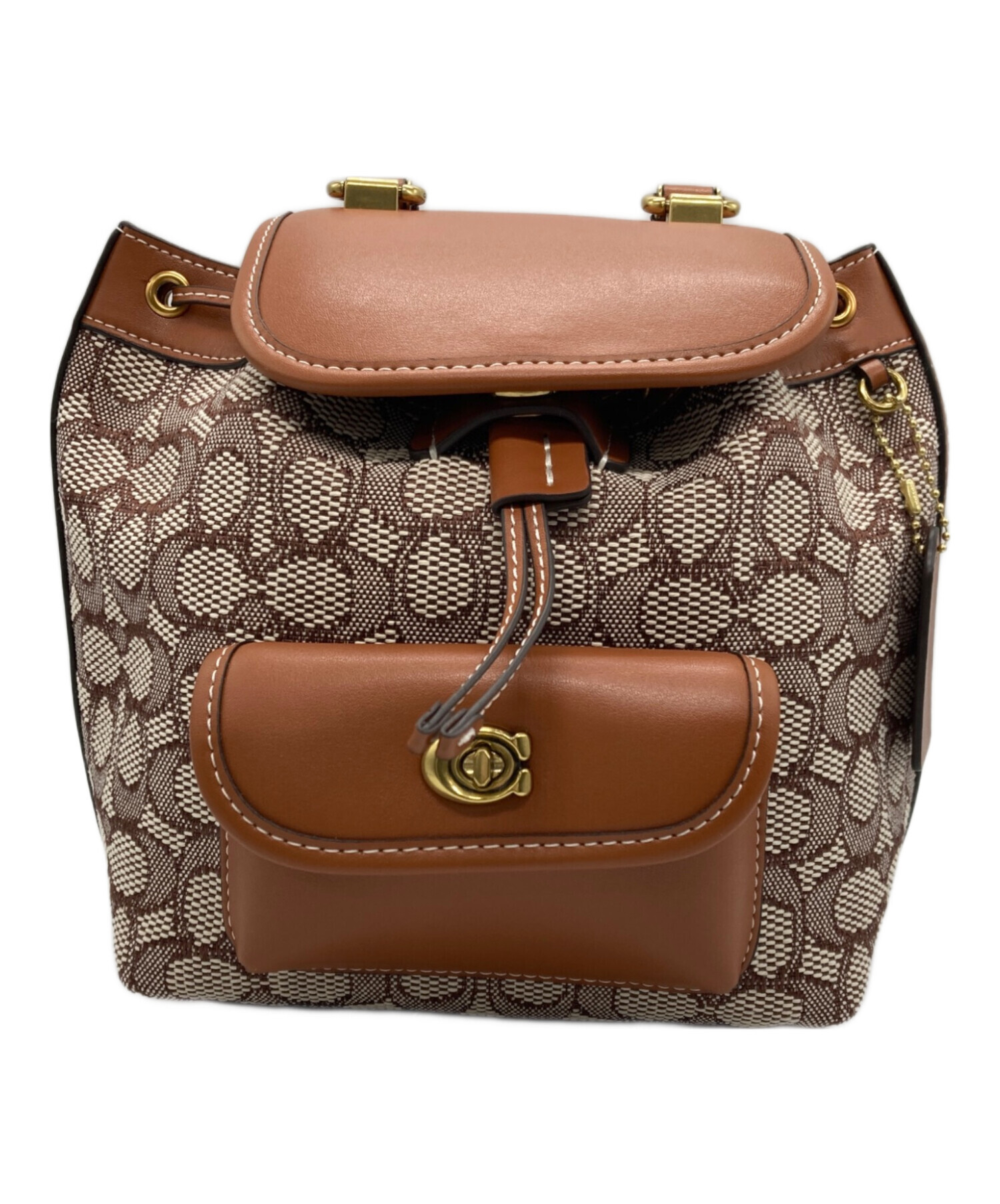 【未使用級】COACH　 ミニリュック　シグネチャー 中古・古着通販】COACH (コーチ) キャンバスシグネチャーミニリュック