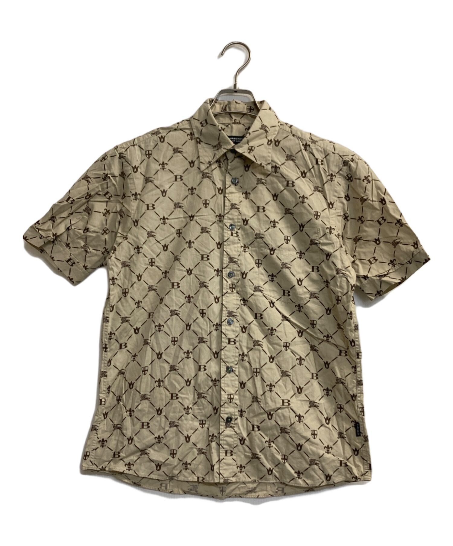 90s★古着 old BURBERRY 総柄 デザインシャツ BURBERRY - バーバリーズ 90s チエック柄 長袖 シャツ ブルー系