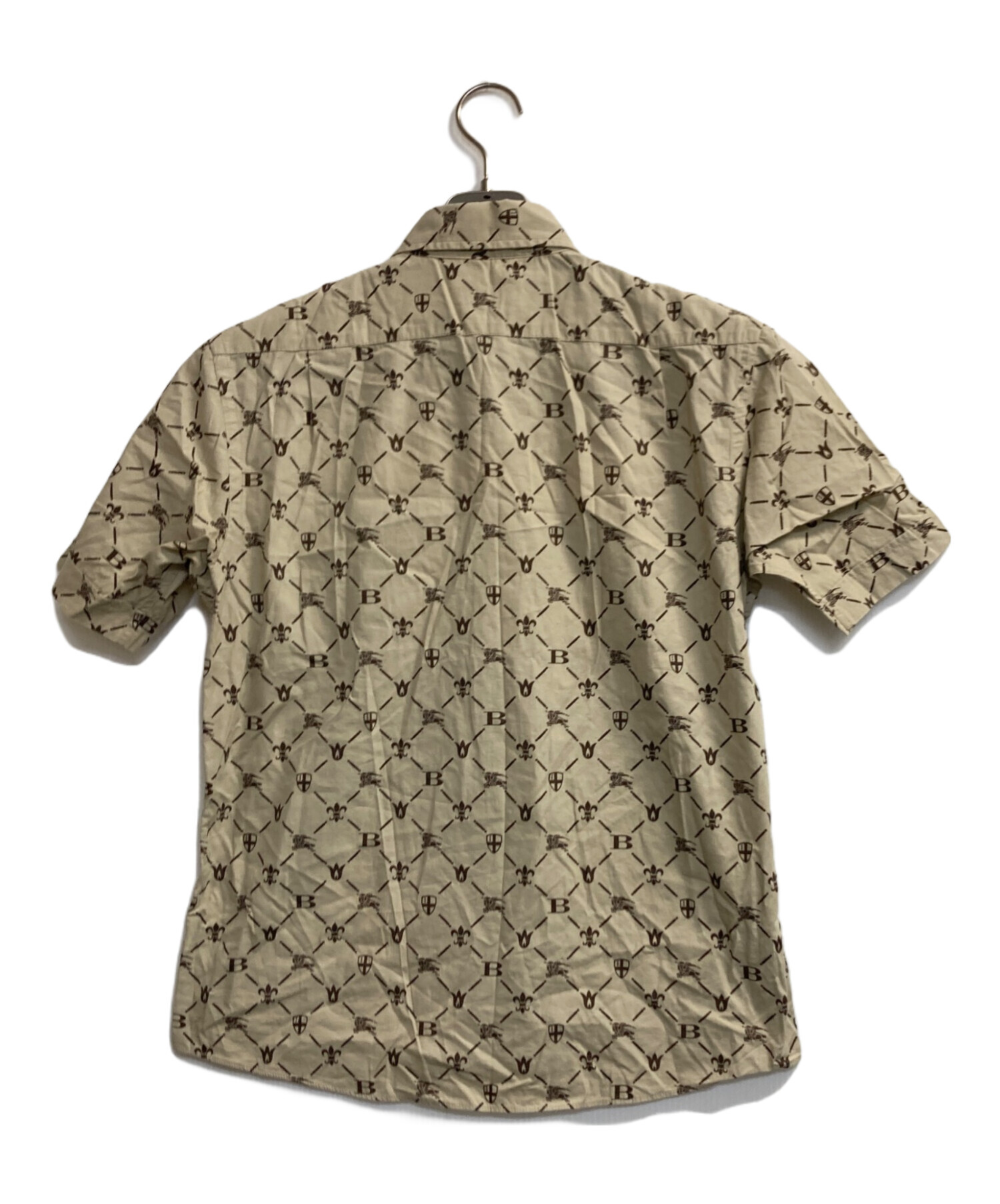 美品 バーバリーブラックレーベル モノグラム 総柄 半袖シャツ 2 M 茶 中古・古着通販】BURBERRY BLACK LABEL (バーバリーブラックレーベル