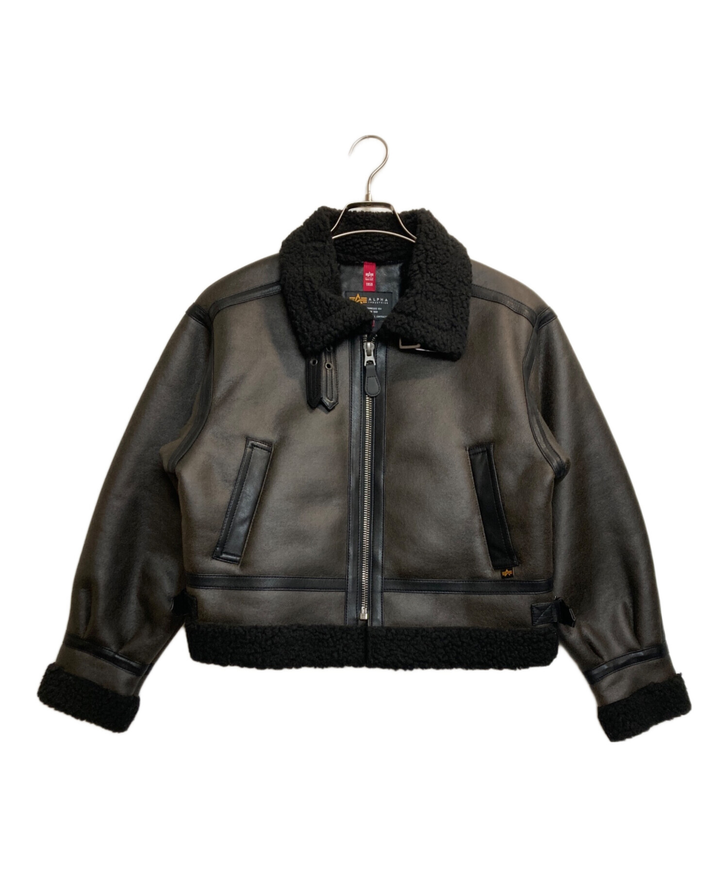 中古・古着通販】ALPHA (アルファ) フェイクムートンB-3S ブラック