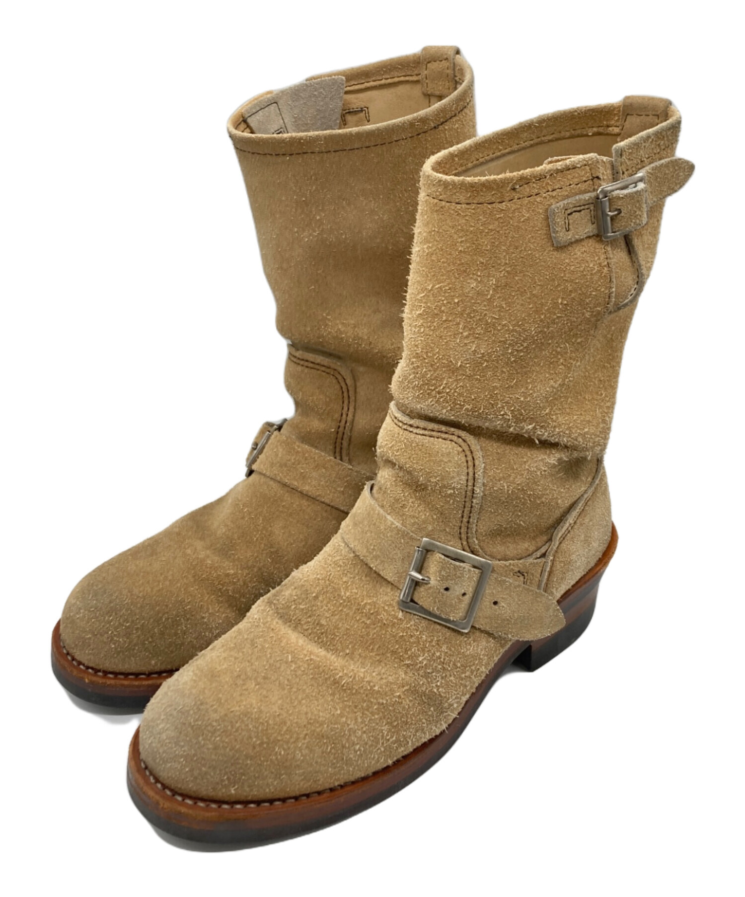 最終レッドウィング　ベージュ スエード エンジニアブーツ　US8 中古・古着通販】RED WING (レッドウィング) スエードエンジニアブーツ