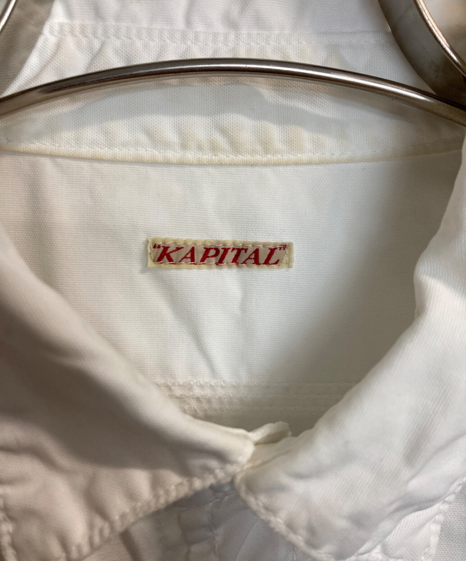 中古・古着通販】KAPITAL (キャピタル) エルボーパッチシャツ ホワイト