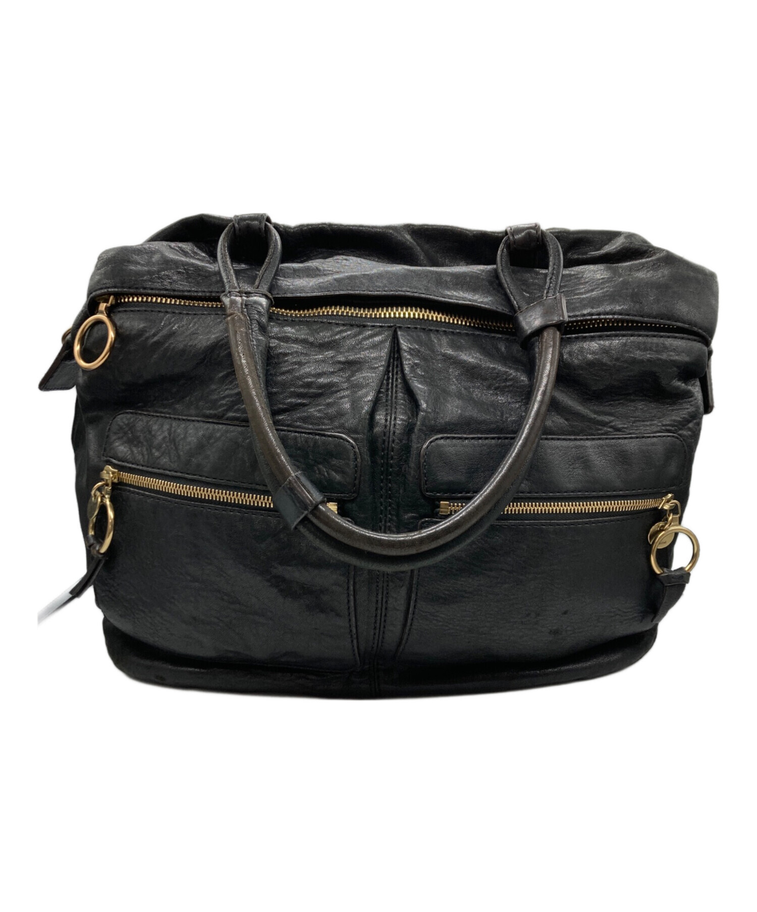 クロエ　Chloe ハンドバッグ 黒　ブラック　レザー　ヴィンテージ 中古・古着通販】Chloe (クロエ) ハンドバッグ ブラック｜ブランド