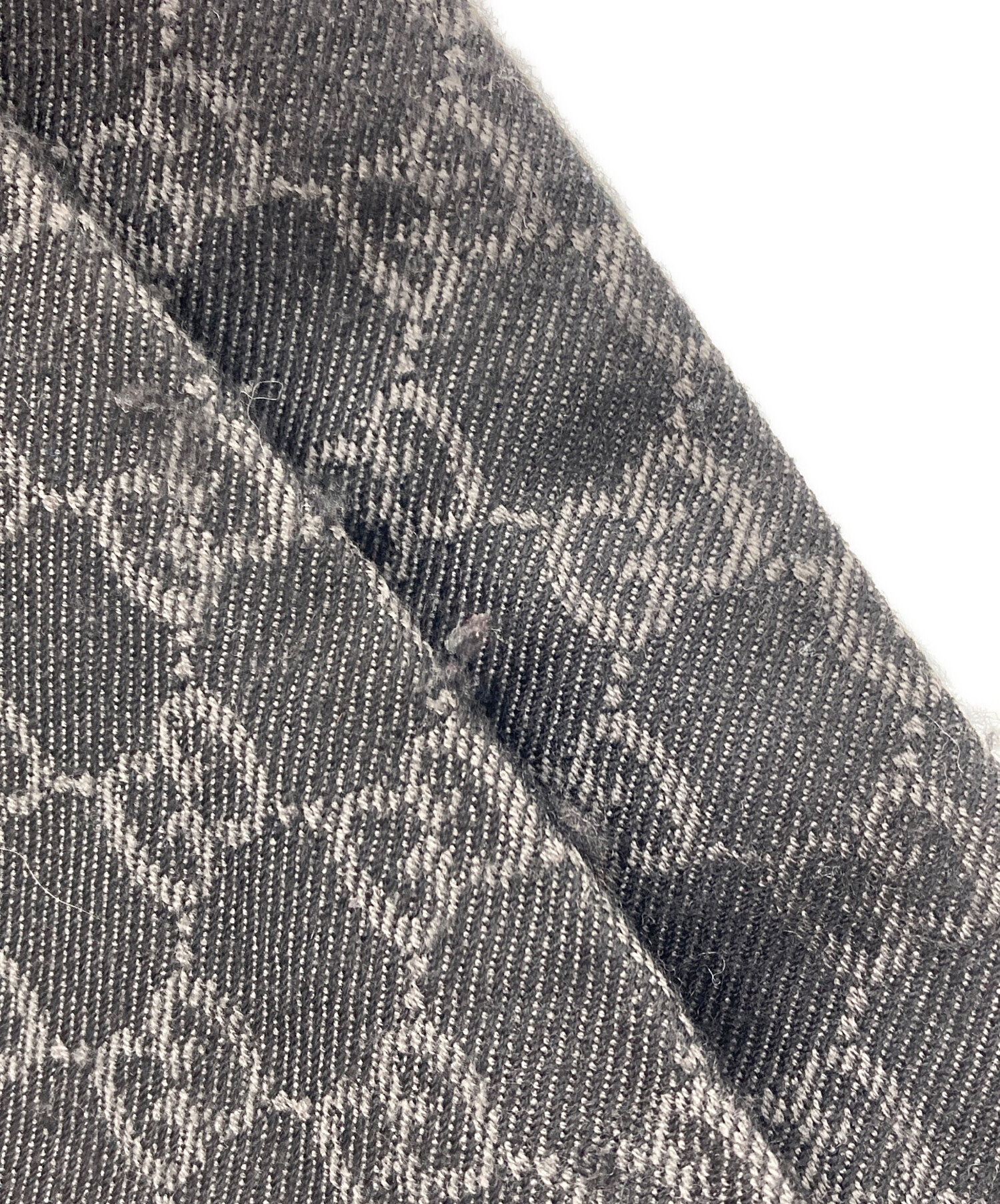 中古・古着通販】GUCCI (グッチ) GGモノグラムウールマフラー ブラック