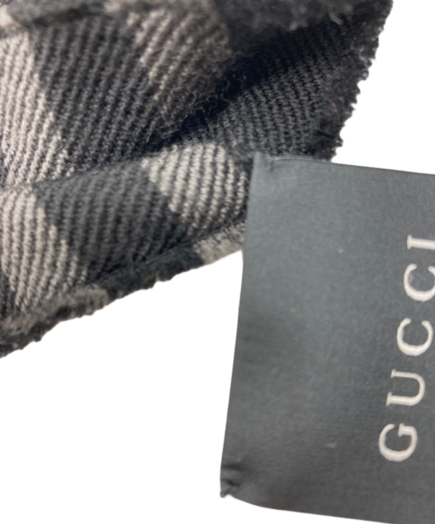 中古・古着通販】GUCCI (グッチ) GGモノグラムウールマフラー ブラック