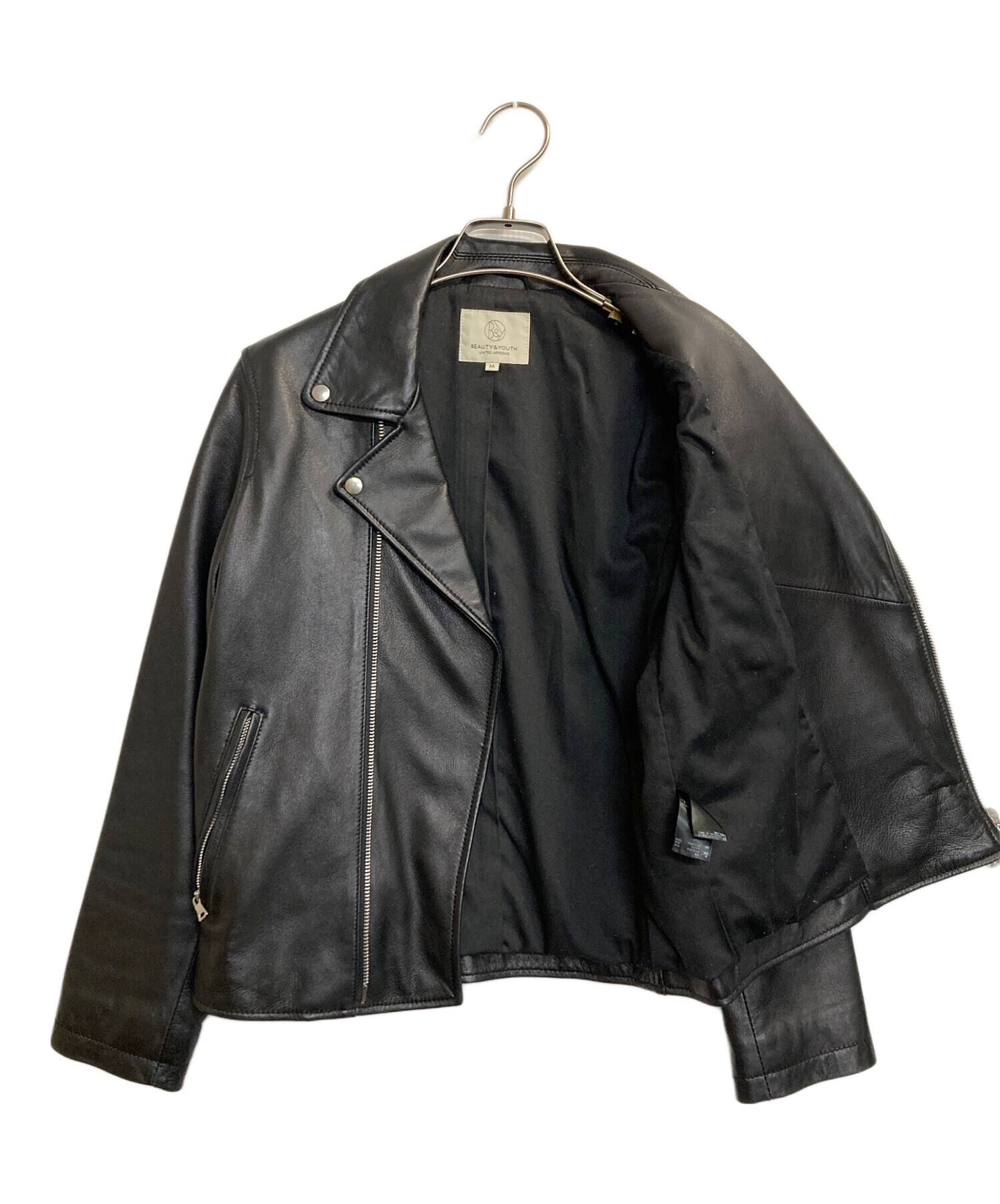 ✨希少✨ビューティー&ユース レザージャケット ダブルライダース ラムレザー 中古・古着通販】BEAUTY&YOUTH (ビューティーアンドユース) ラムナッパ