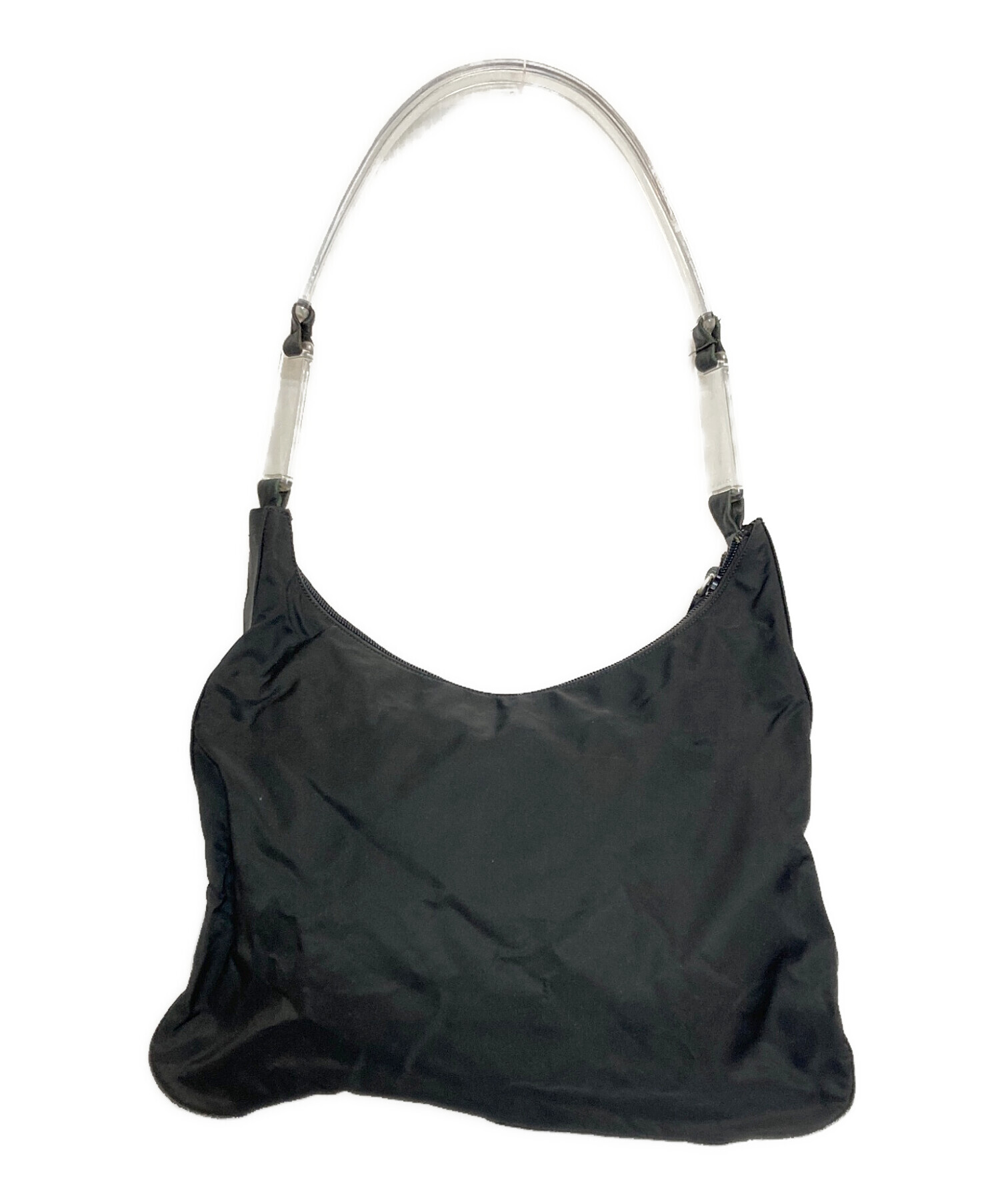 中古・古着通販】PRADA (プラダ) クリアハンドルナイロンハンドバッグ