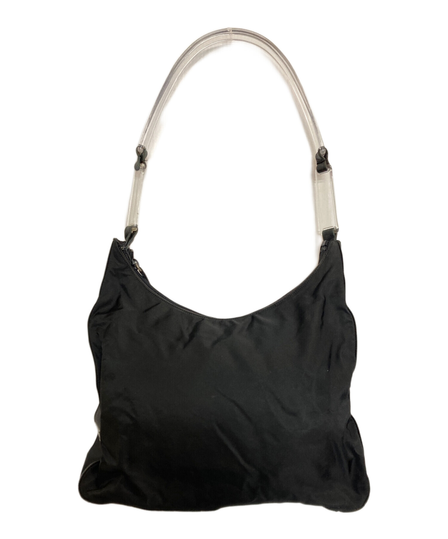 中古・古着通販】PRADA (プラダ) クリアハンドルナイロンハンドバッグ 
