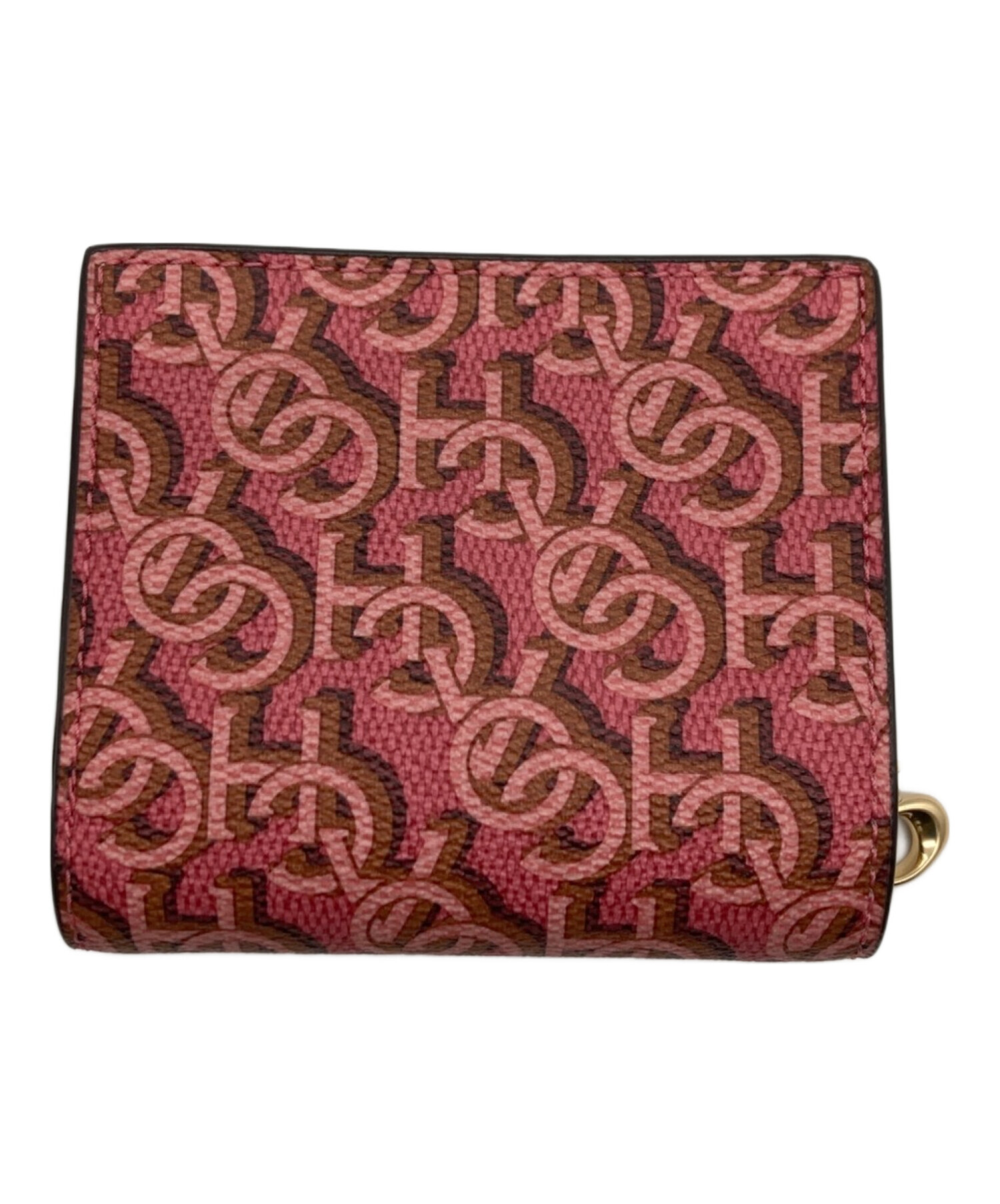 中古・古着通販】COACH (コーチ) モノグラム2つ折り財布 ピンク