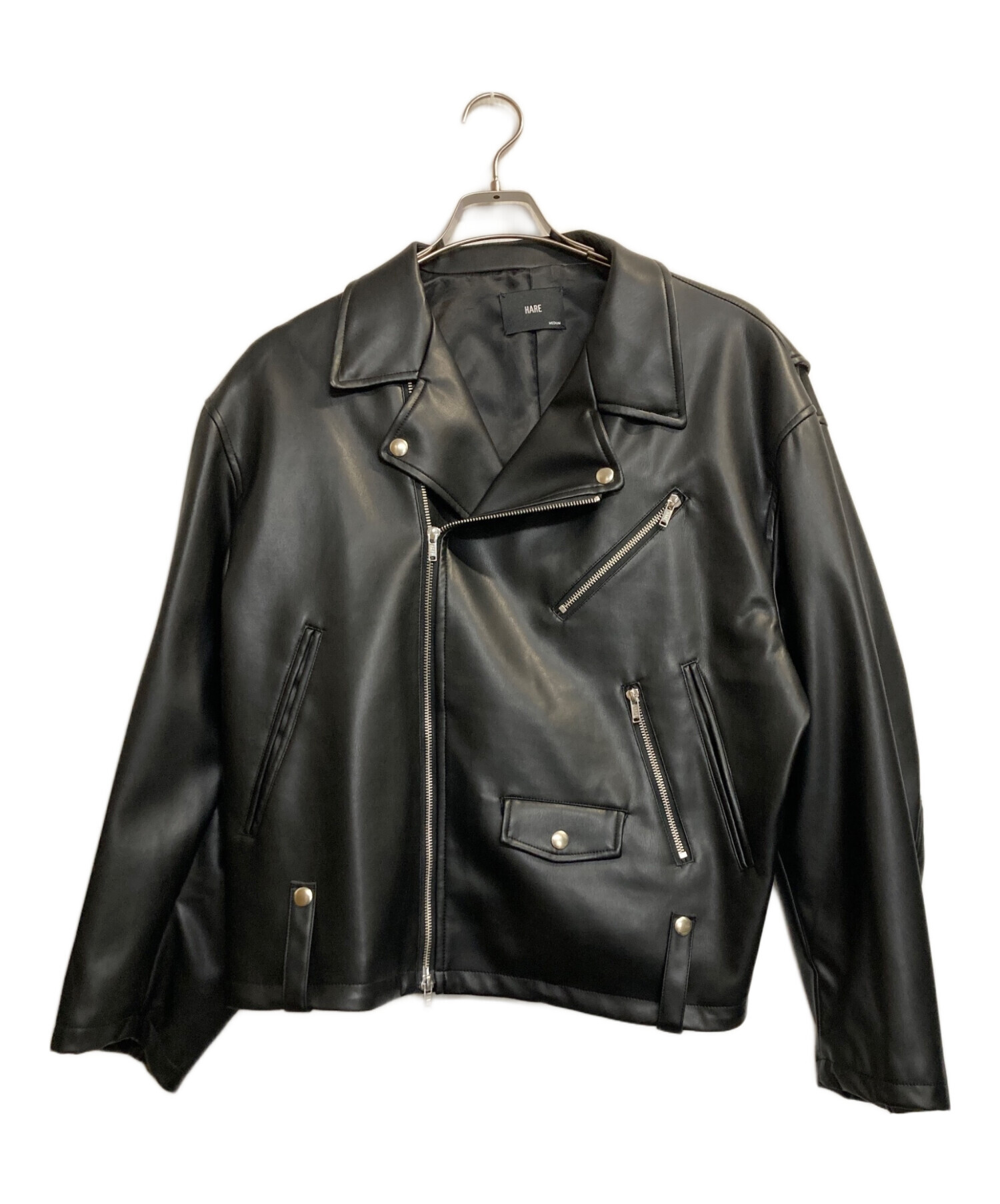 中古・古着通販】HARE (ハレ) エコレザーダブルライダースジャケット