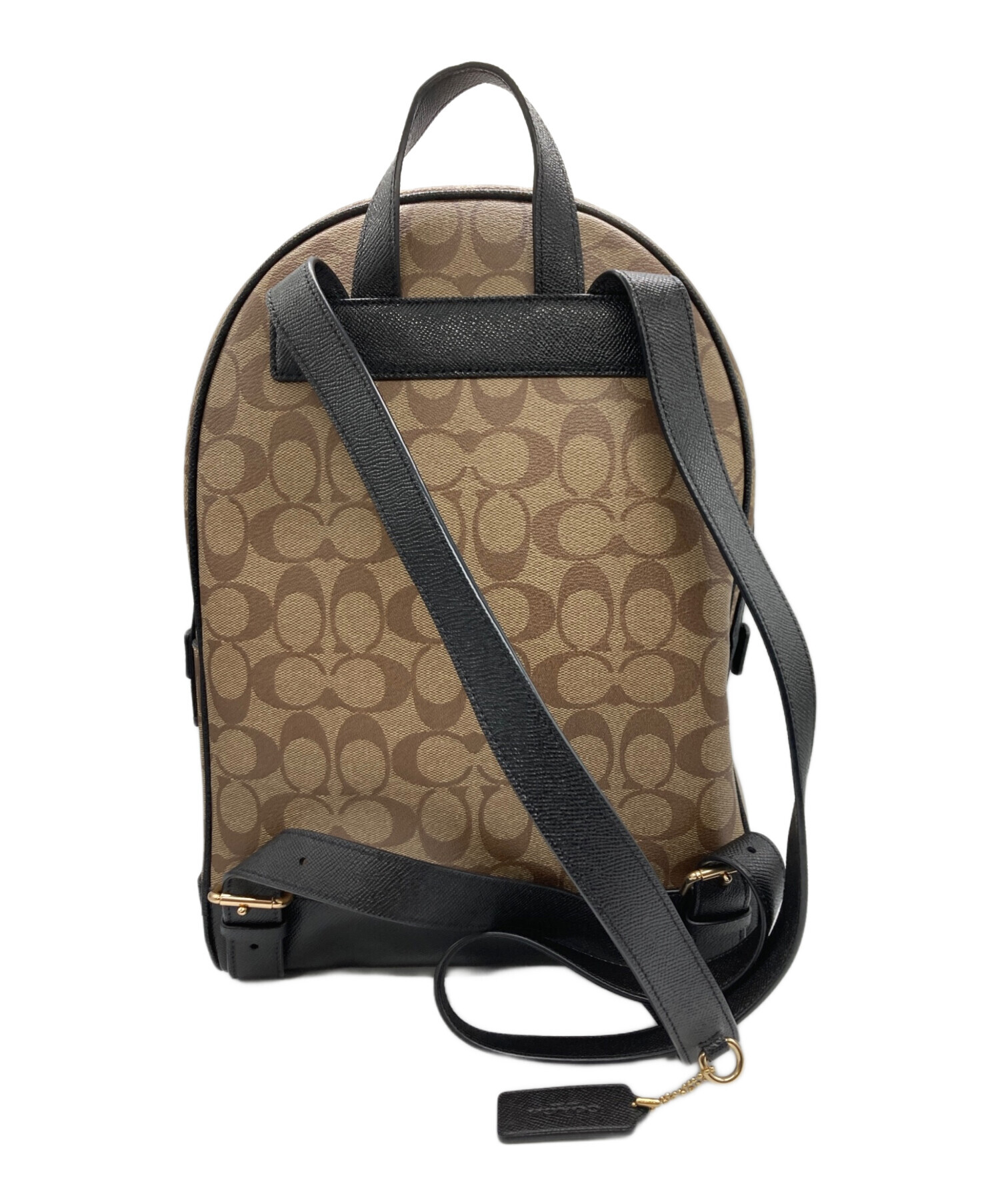 中古・古着通販】COACH (コーチ) シグネチャーレザーリュック ベージュ