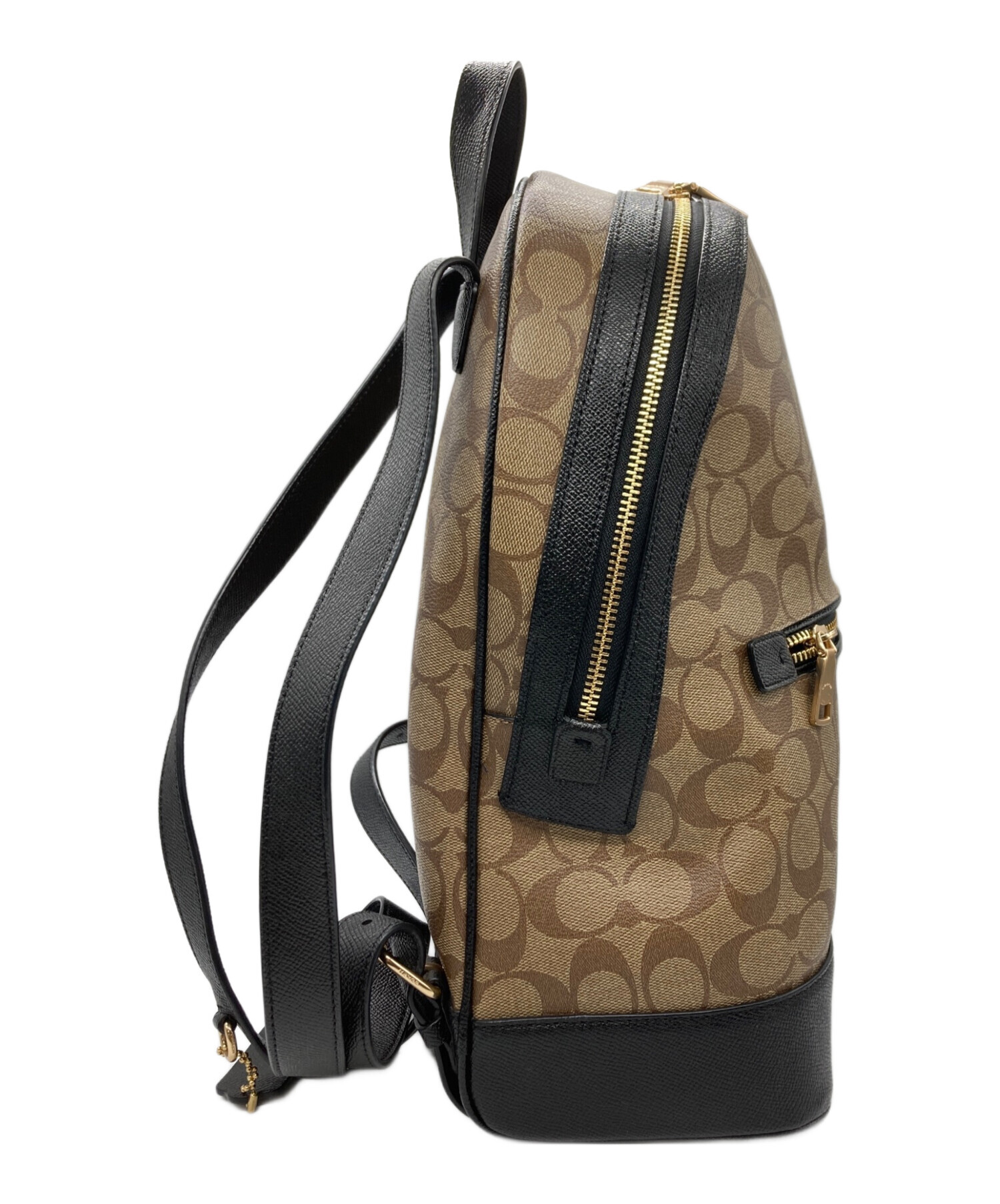 中古・古着通販】COACH (コーチ) シグネチャーレザーリュック ベージュ