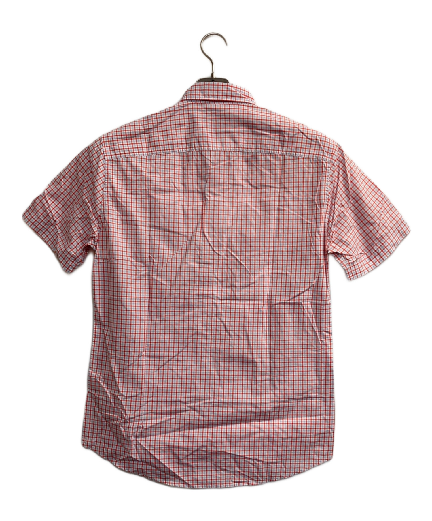 中古・古着通販】LACOSTE (ラコステ) チェックシャツ ホワイト×レッド 
