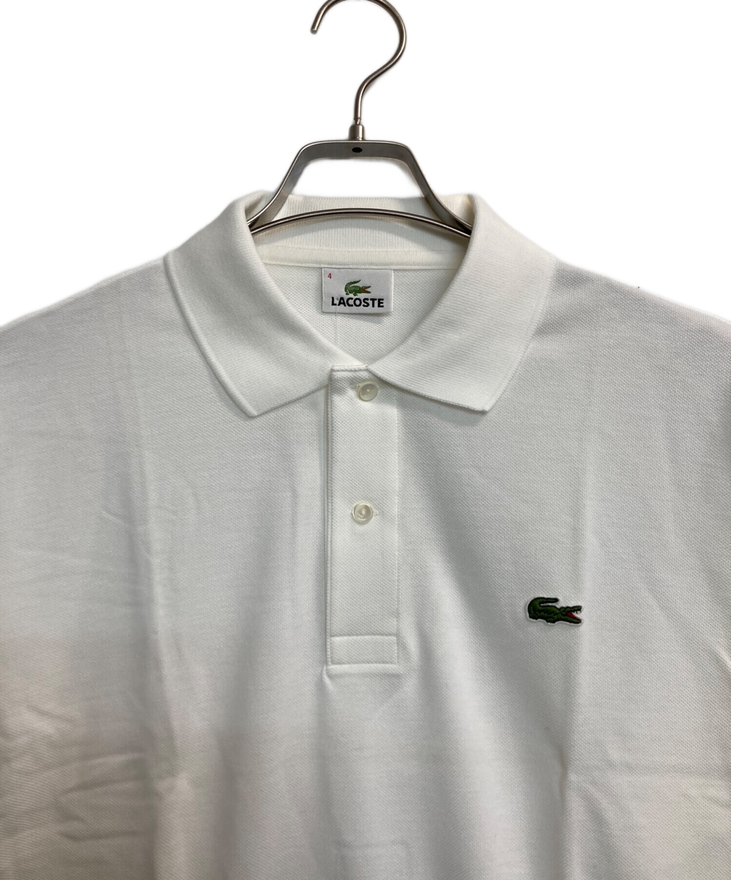 中古・古着通販】LACOSTE (ラコステ) 長袖ポロシャツ ホワイト サイズ