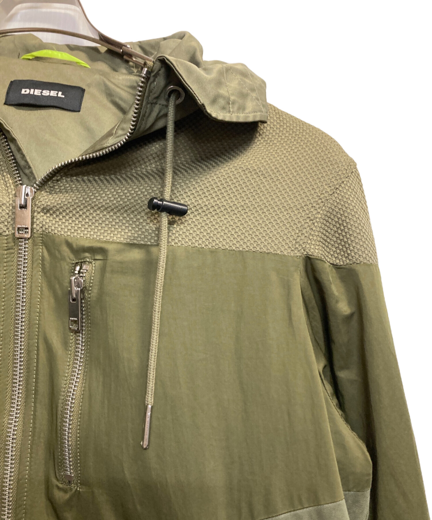 中古・古着通販】DIESEL (ディーゼル) ナイロン切替フーデッドコート