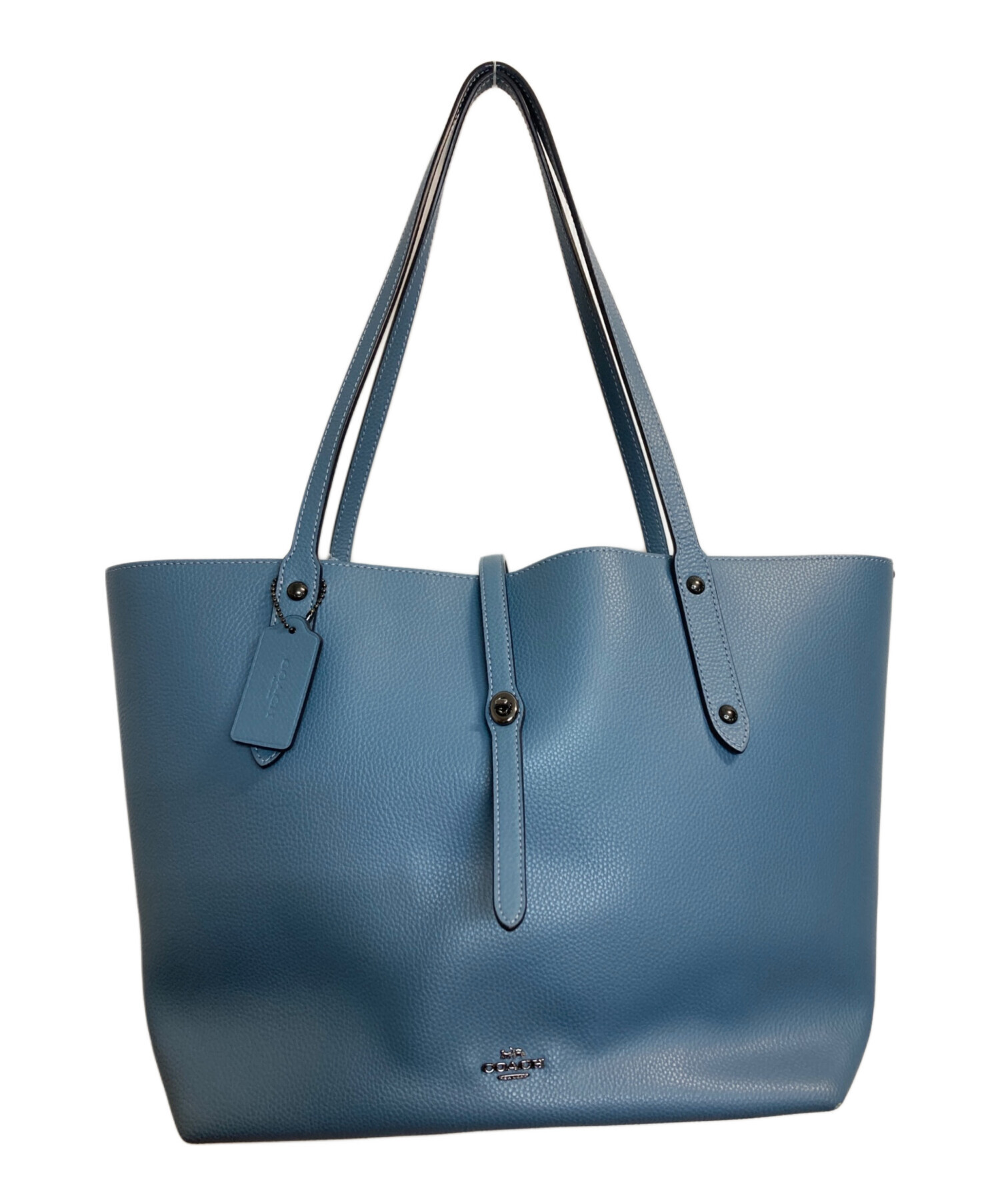 COACH 青 レザー トートバッグ F57568 中古・古着通販】COACH (コーチ) マーケットトートバッグ ブルー