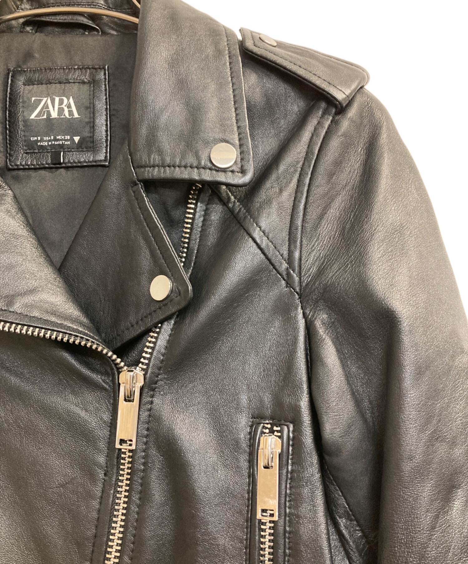 中古・古着通販】ZARA (ザラ) ラムレザーダブルライダースジャケット