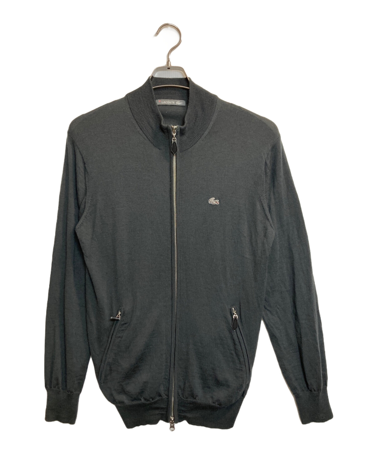 中古・古着通販】LACOSTE (ラコステ) ニットジャケット グレー サイズ 