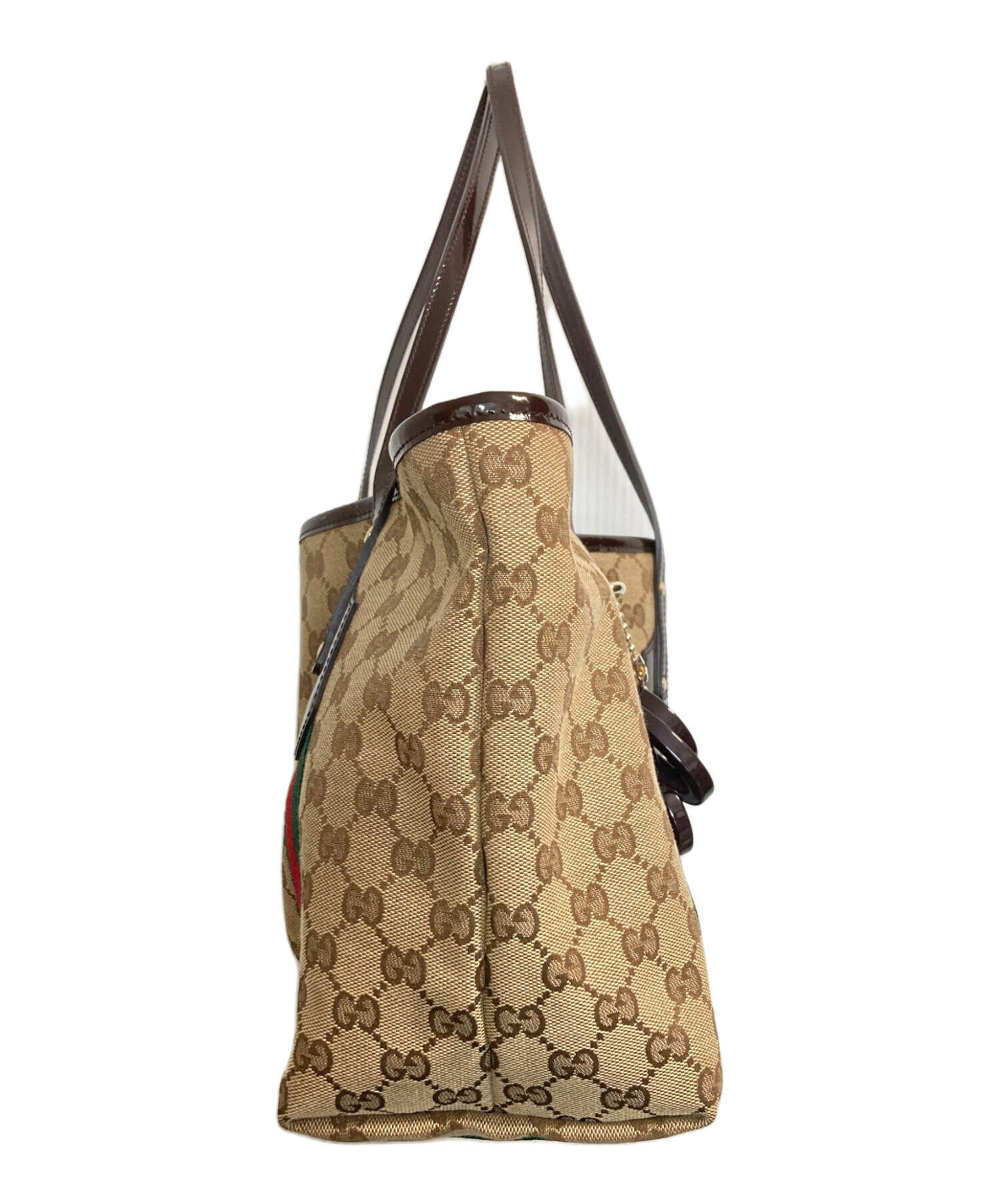 GUCCI グッチ GGキャンバス シェリーライン チャーム付き ハンドバッグ GUCCI/グッチ】GGキャンバス シェリーライン チャーム付き トート