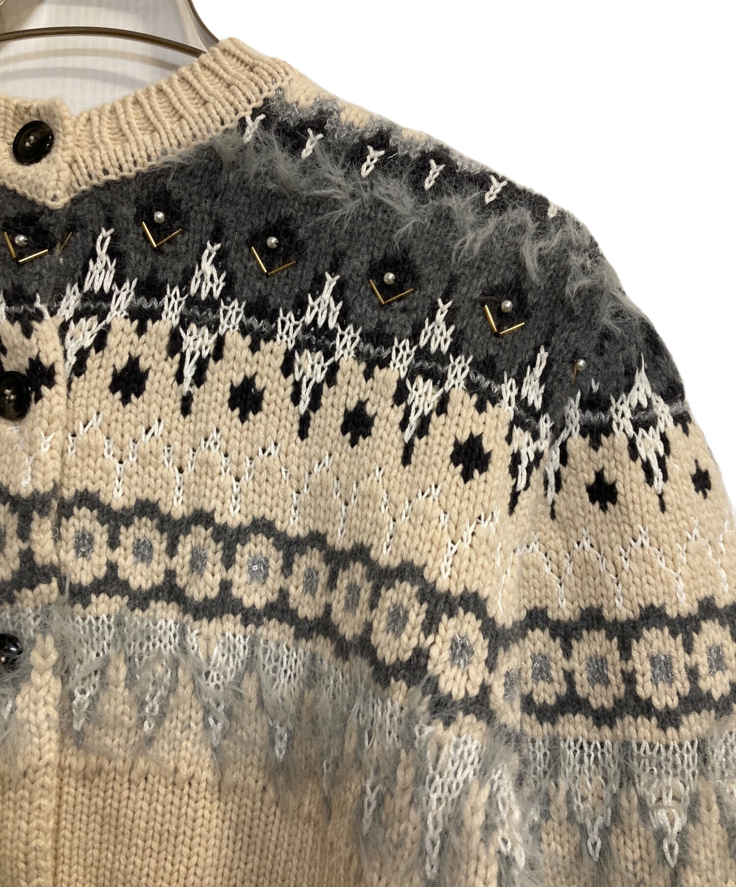 Ameri VINTAGE ニット　カーディガン　未使用　タグ付き 中古・古着通販】AMERI (アメリ) UND 2WAY LADY NORDIC KNIT CARDIGAN