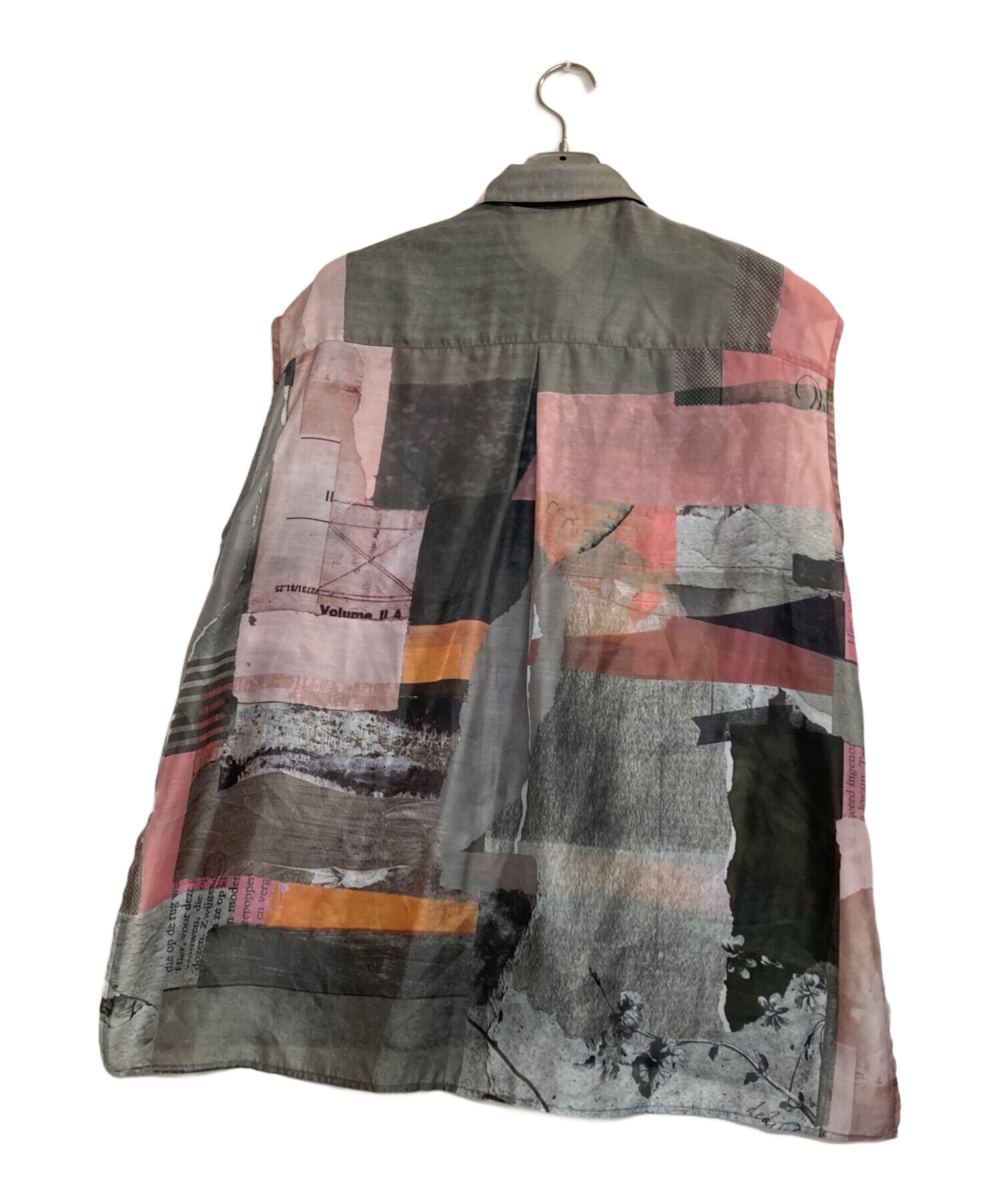 中古・古着通販】AMERI (アメリ) ART COLLAGE PRINT SHEER ピンク