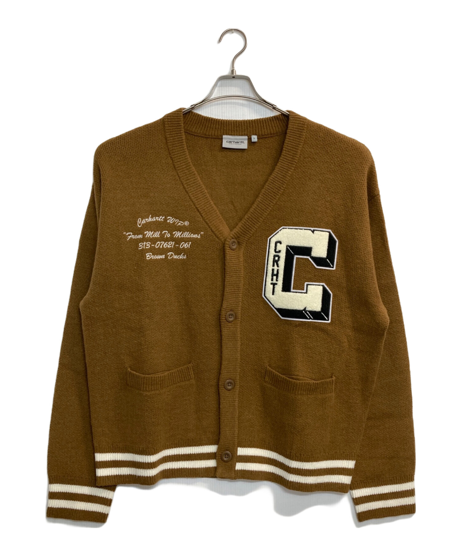 中古・古着通販】CarHartt (カーハート) ニットカーディガン ベージュ