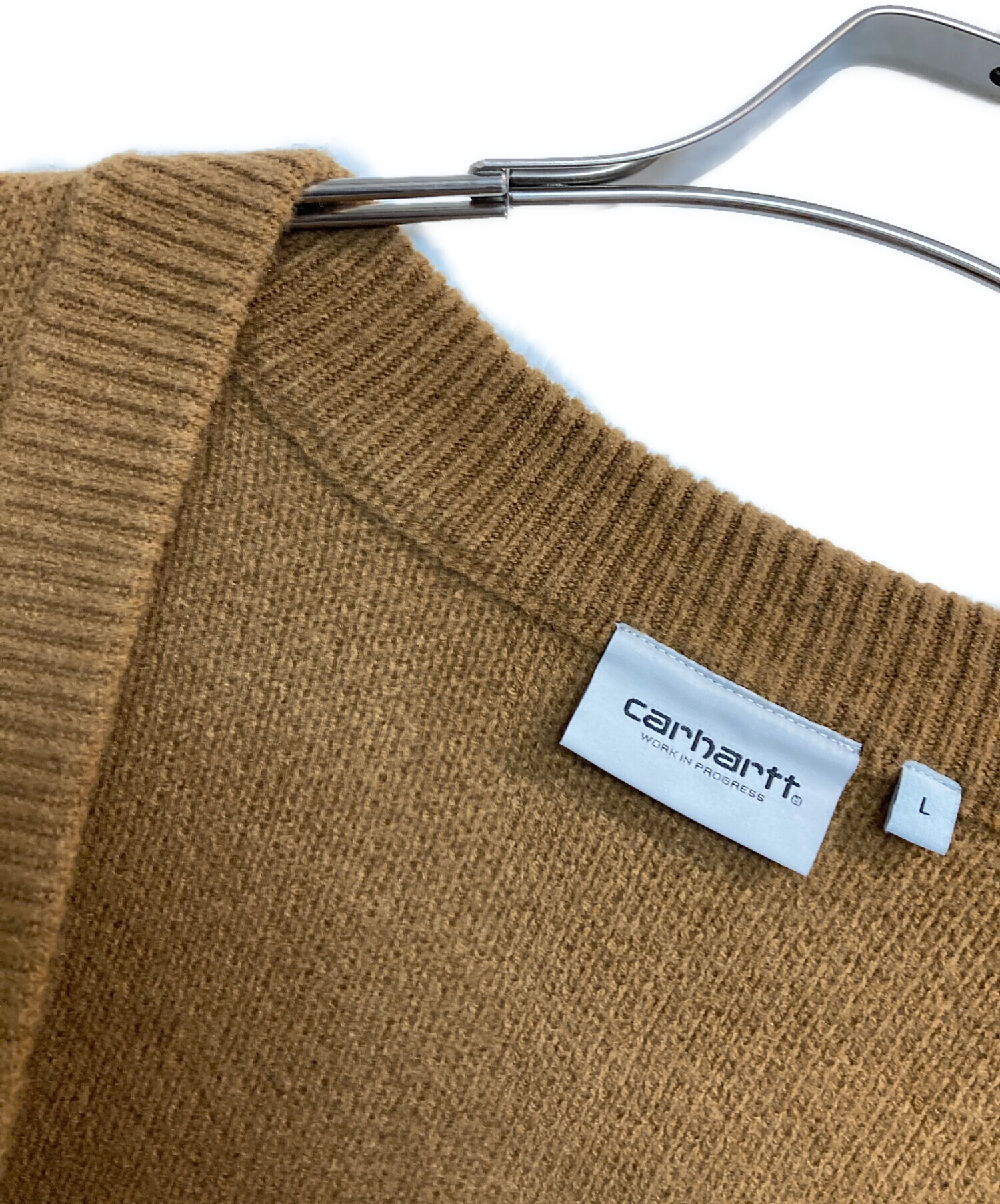 中古・古着通販】CarHartt (カーハート) ニットカーディガン ベージュ