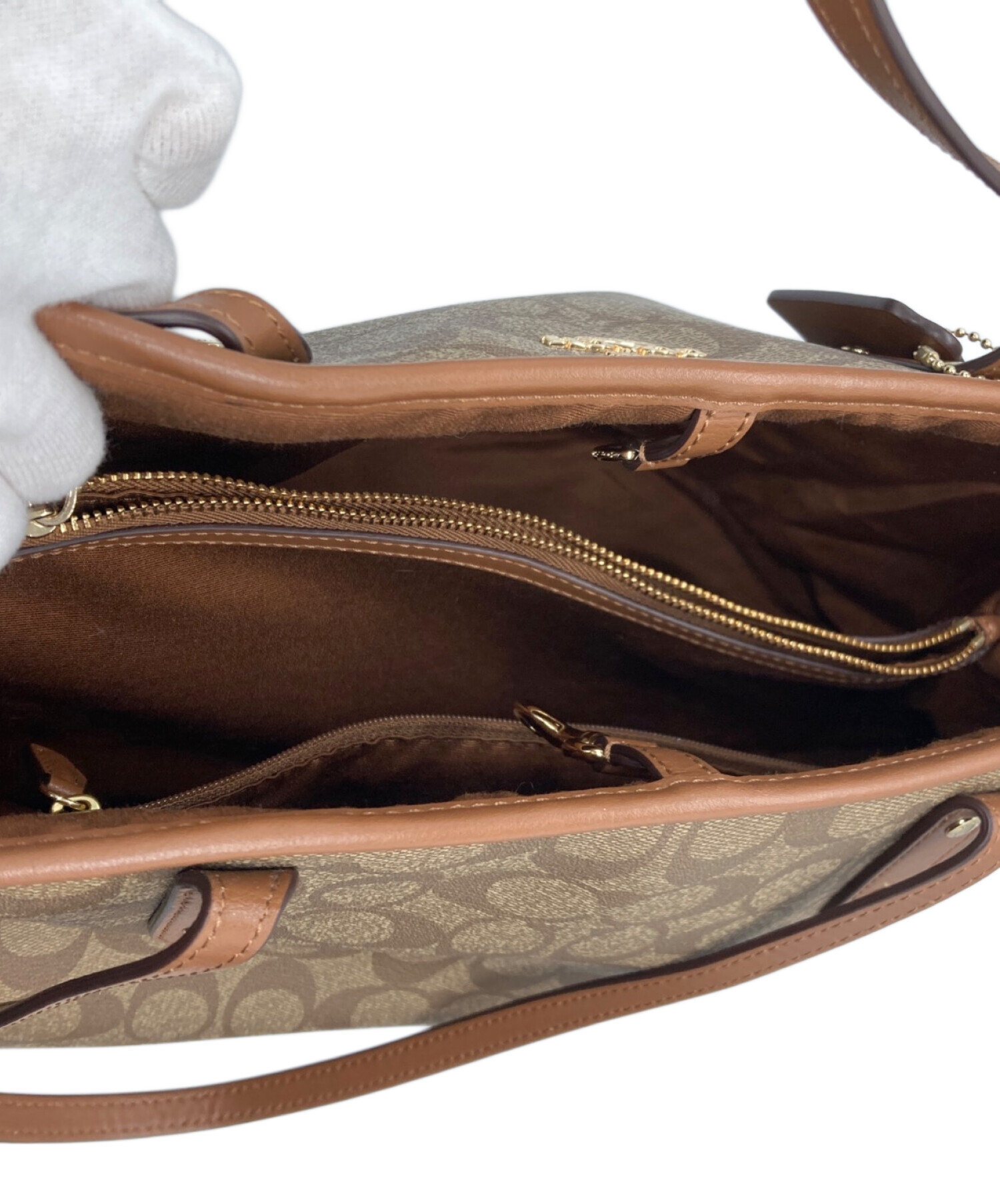 中古・古着通販】COACH (コーチ) シグネチャートートバッグ ブラウン