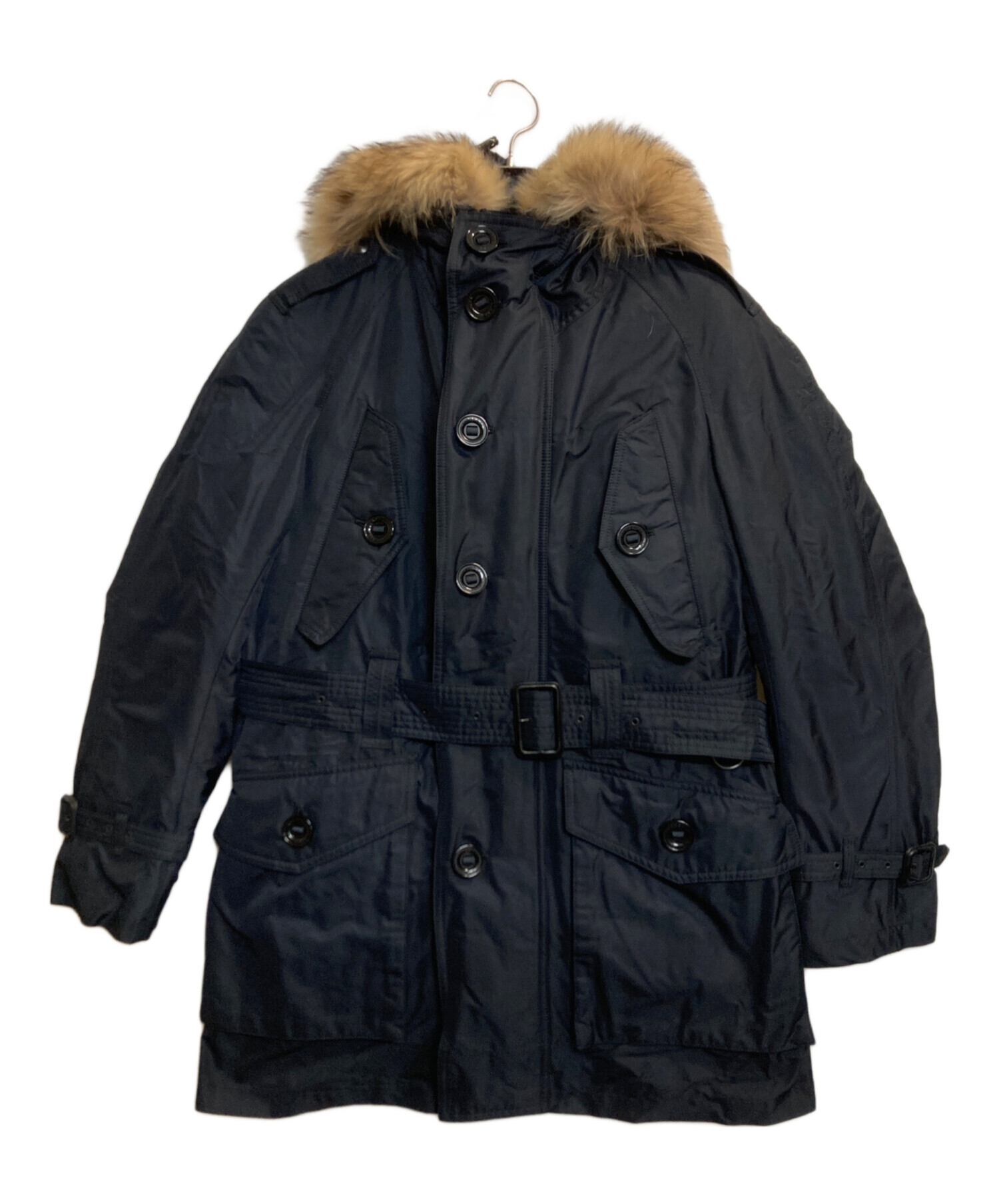 超美品⭐︎バーバリーロンドン　ファーフード付きダウンコート40 BURBERRY LONDON バーバリーロンドンファー付フーデッドダウンコート