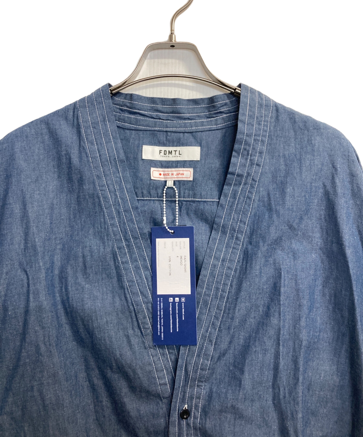 中古・古着通販】FDMTL (ファンダメンタル) ノーカラーシャツ