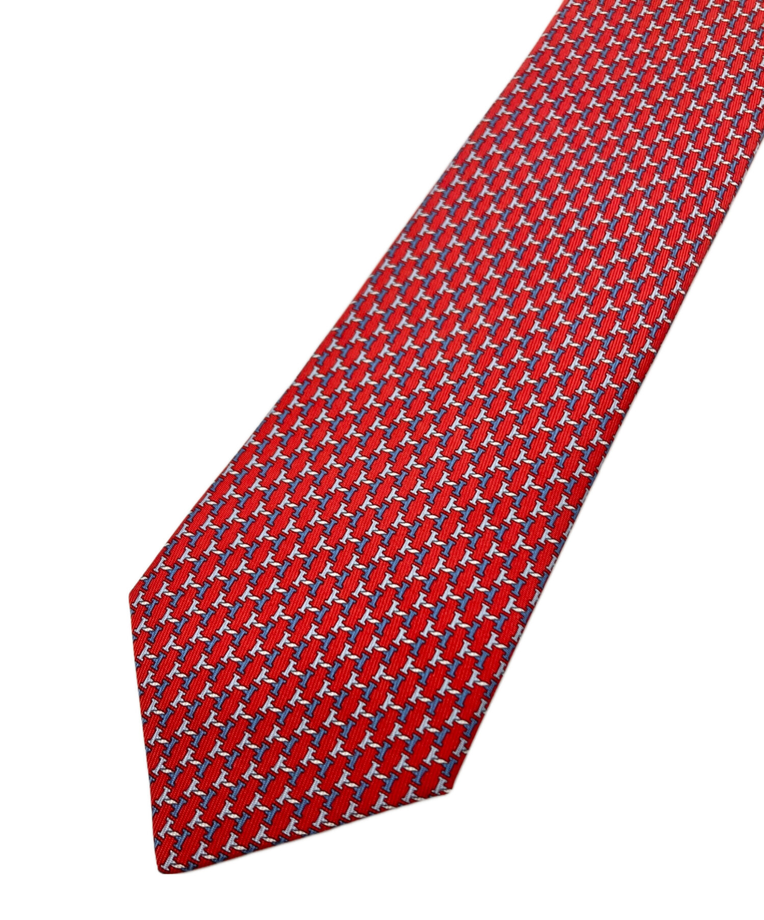 中古・古着通販】HERMES (エルメス) H柄シルクネクタイ ブルー×レッド