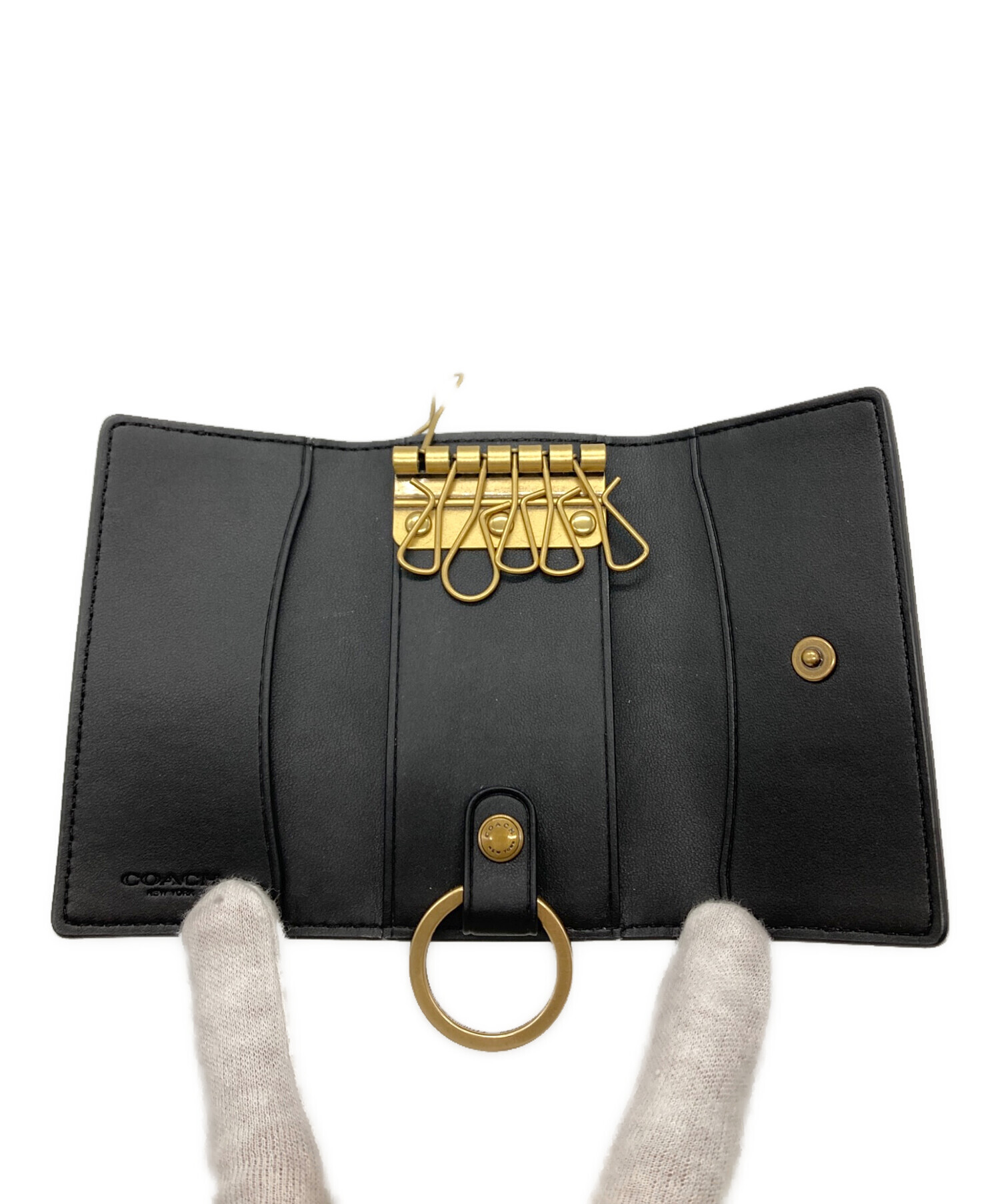 中古・古着通販】COACH (コーチ) 6連レザーキーケース ブラック