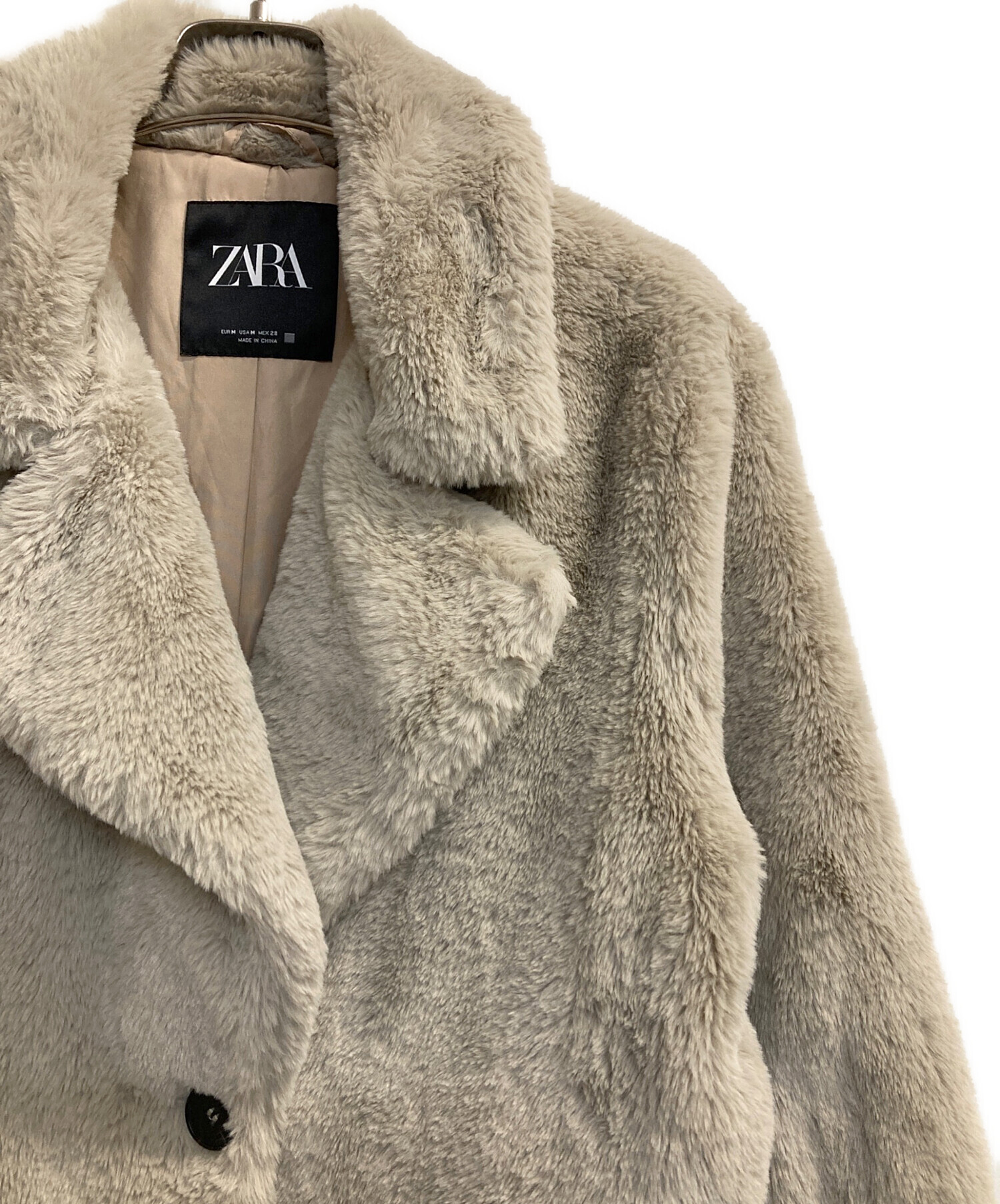中古・古着通販】ZARA (ザラ) ボアコート ベージュ サイズ:M｜ブランド 