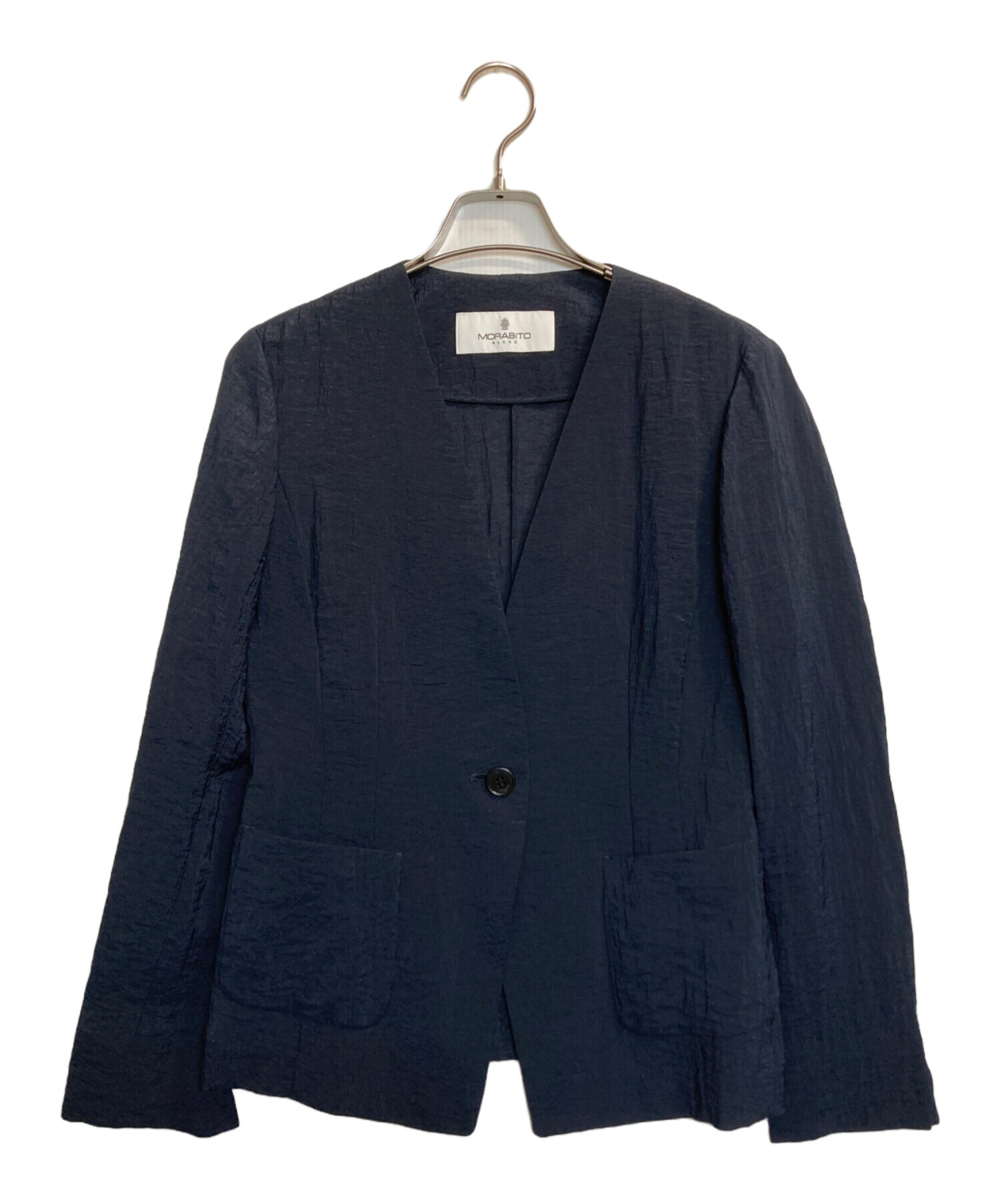 中古・古着通販】MORABITO (モラビト) ノーカラージャケット ネイビー