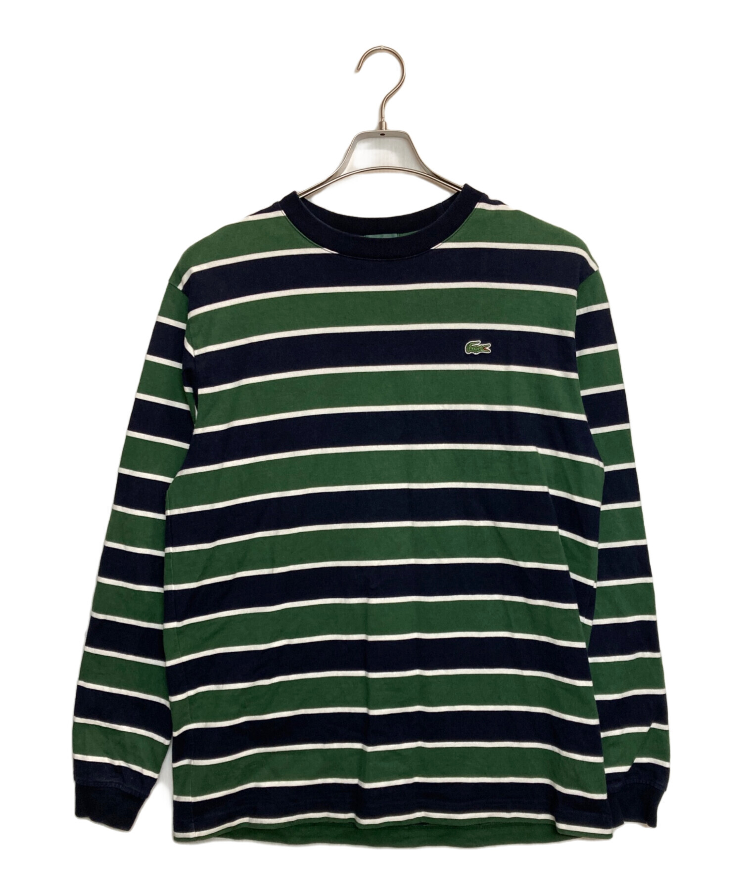 中古・古着通販】LACOSTE (ラコステ) ボーダーカットソー グリーン 