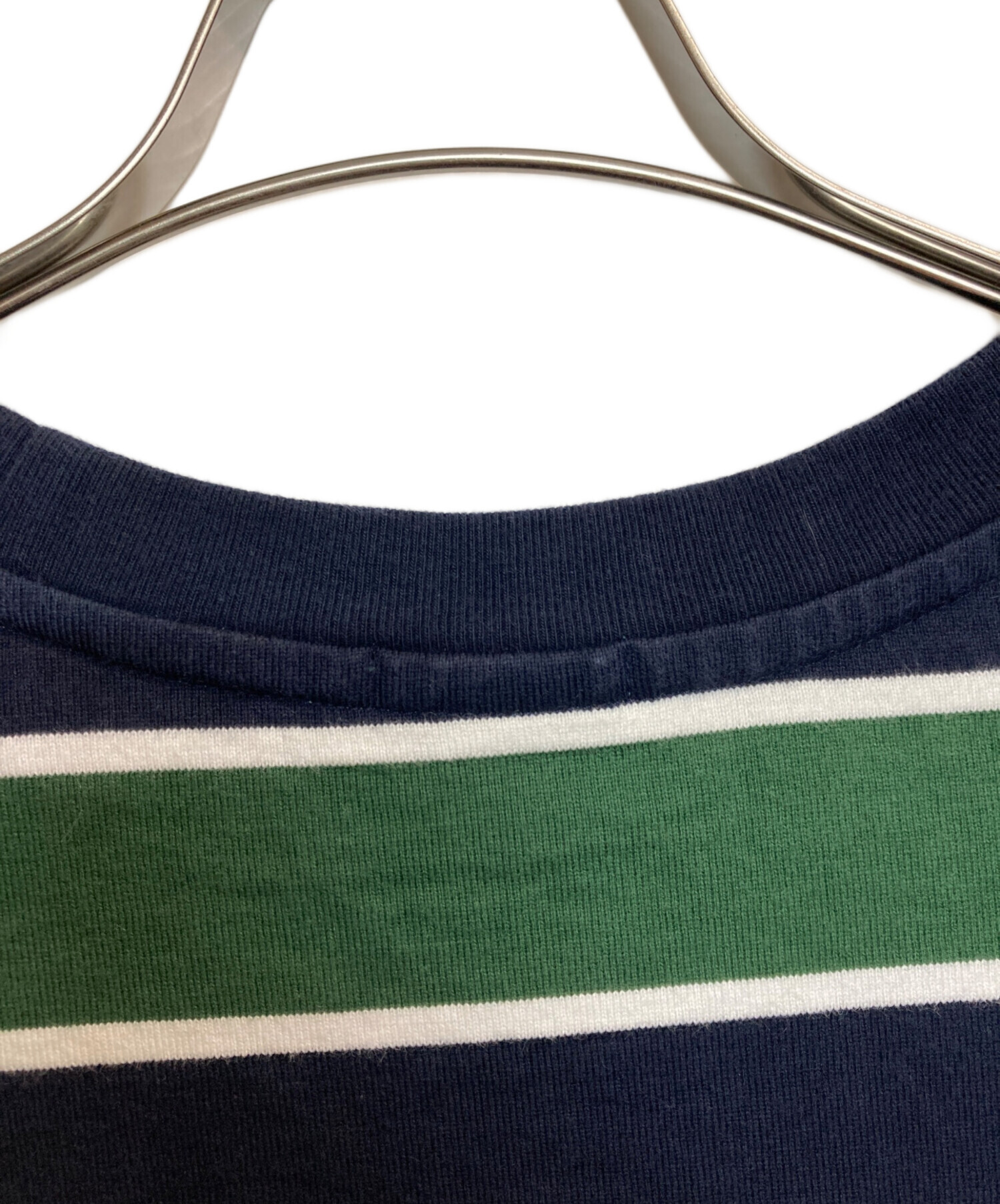 美品 LACOSTE ラコステ ボーダー 秋冬 AW カットソー コットン ネイビー レディース 38 バスクシャツ【古着】【中古】【送料無料】 中古・古着通販】LACOSTE (ラコステ) ボーダーカットソー グリーン