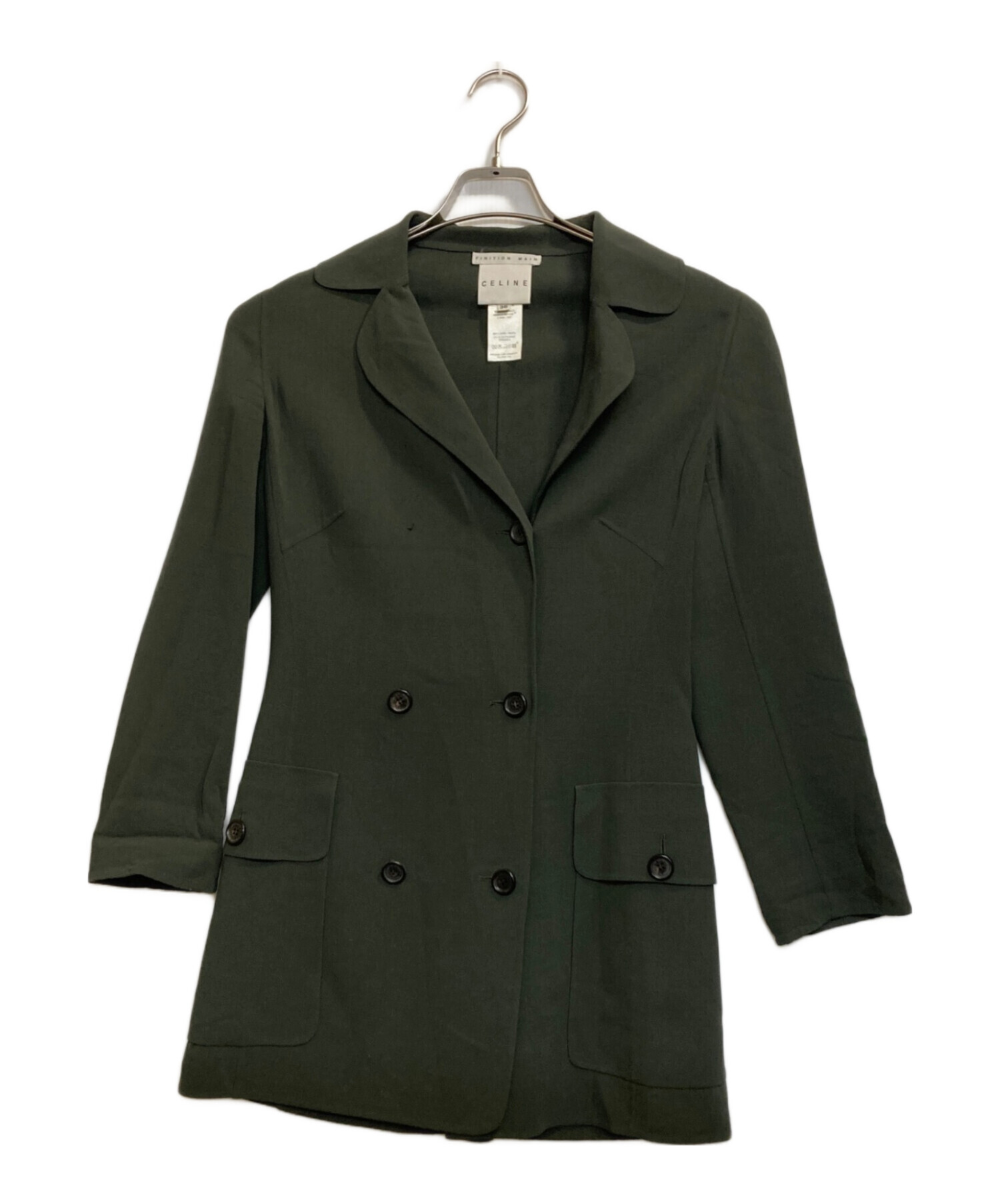 レディース　CELINE　セリーヌ　ジャケット　テーラードジャケット　深緑　M 中古・古着通販】CELINE (セリーヌ) ジャケット グリーン サイズ:36