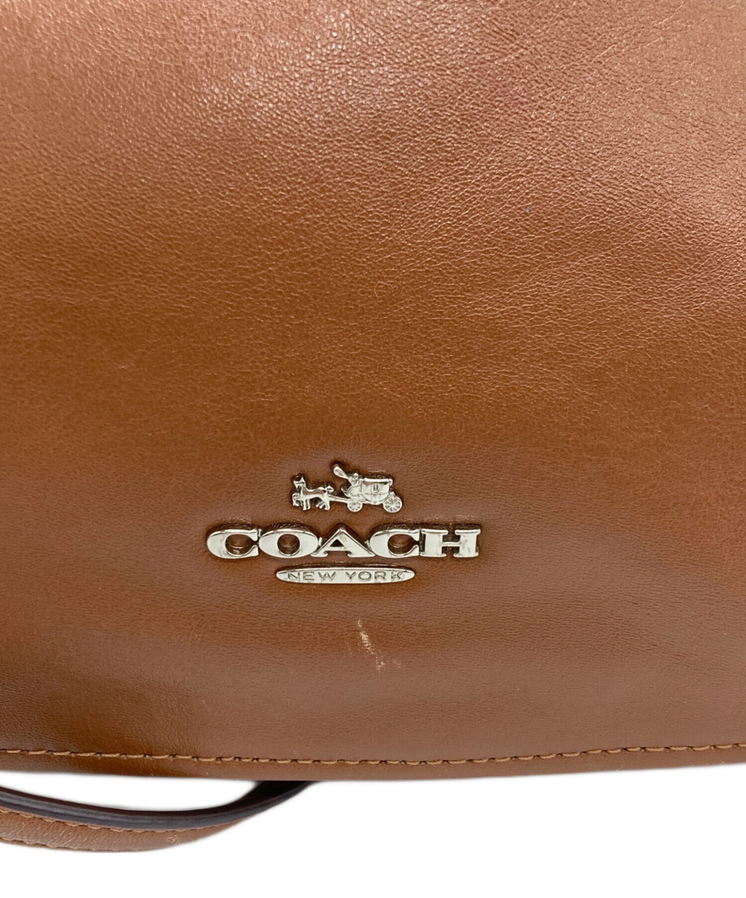COACH　中古　美品 中古・古着通販】COACH (コーチ) レザーショルダーバッグ ブラウン