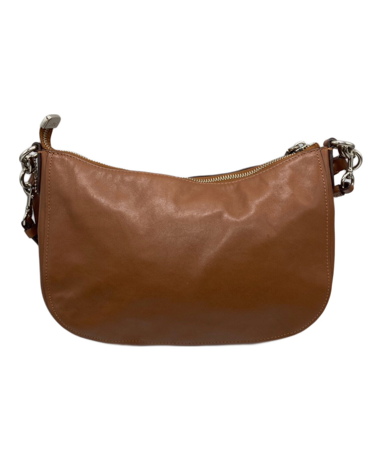中古・古着通販】COACH (コーチ) レザーショルダーバッグ ブラウン