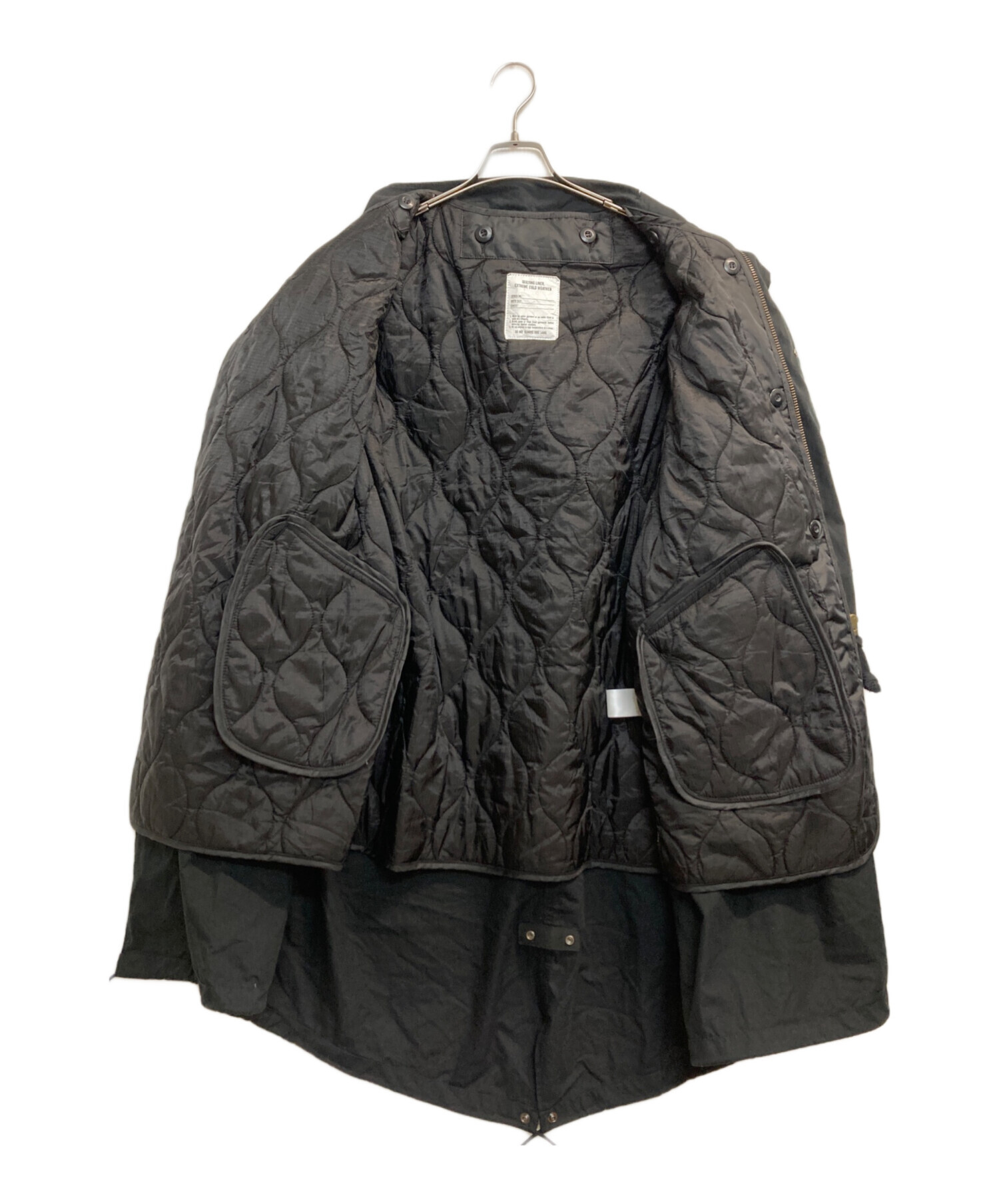 vintage モッズコート　マキシ丈　ブラック　無地　ライナー付　古着 中古・古着通販】FREAK'S STORE (フリークスストア) ライナー付モッズ