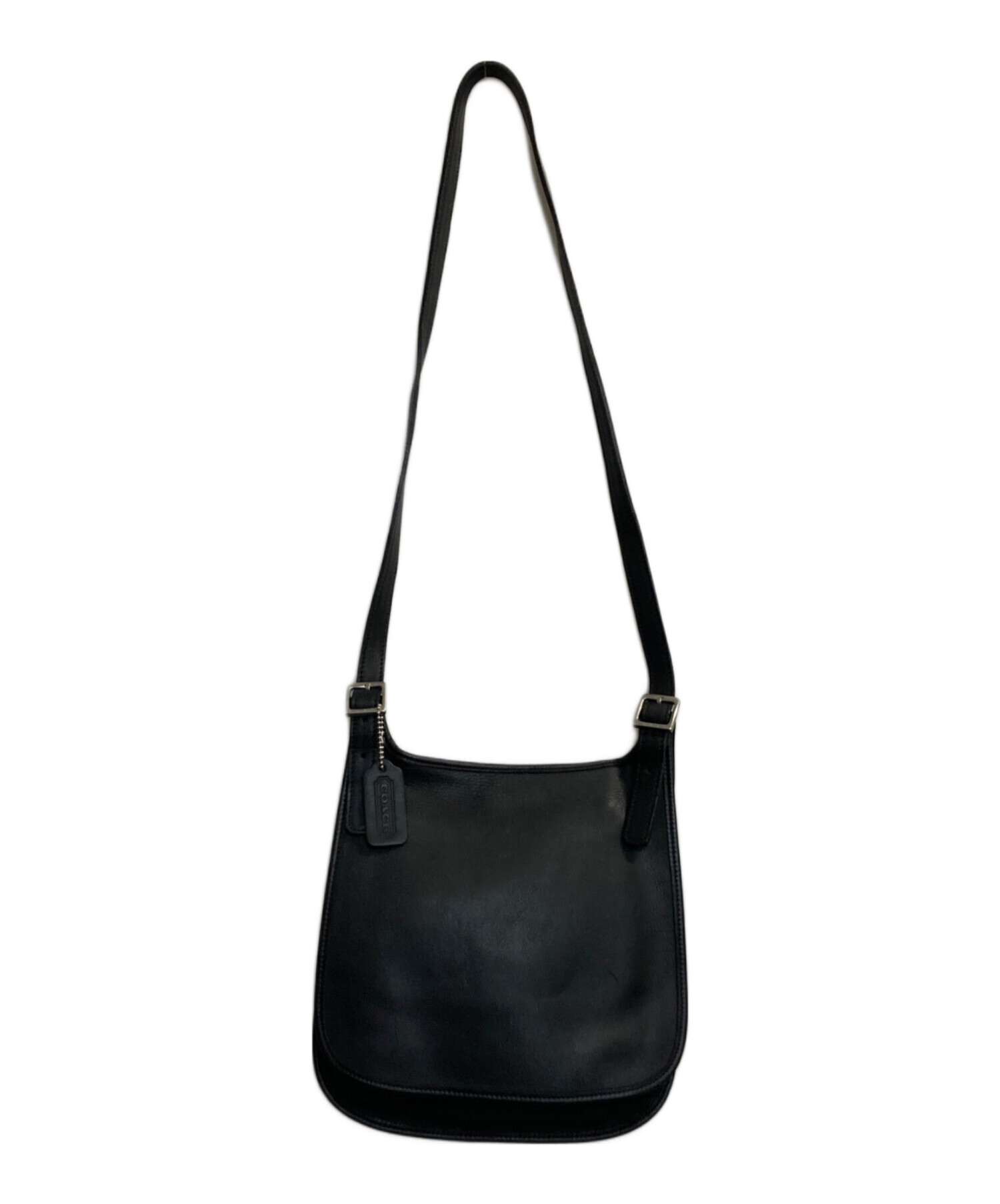 中古・古着通販】COACH (コーチ) レザーショルダーバッグ ブラック 