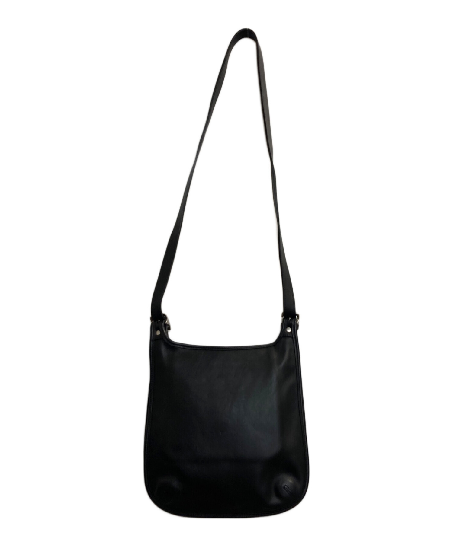 【お取り引き中】美品◆COACH◆/オプアートワンショルダーバッグ/ブラックレザー 中古・古着通販】COACH (コーチ) レザーショルダーバッグ ブラック