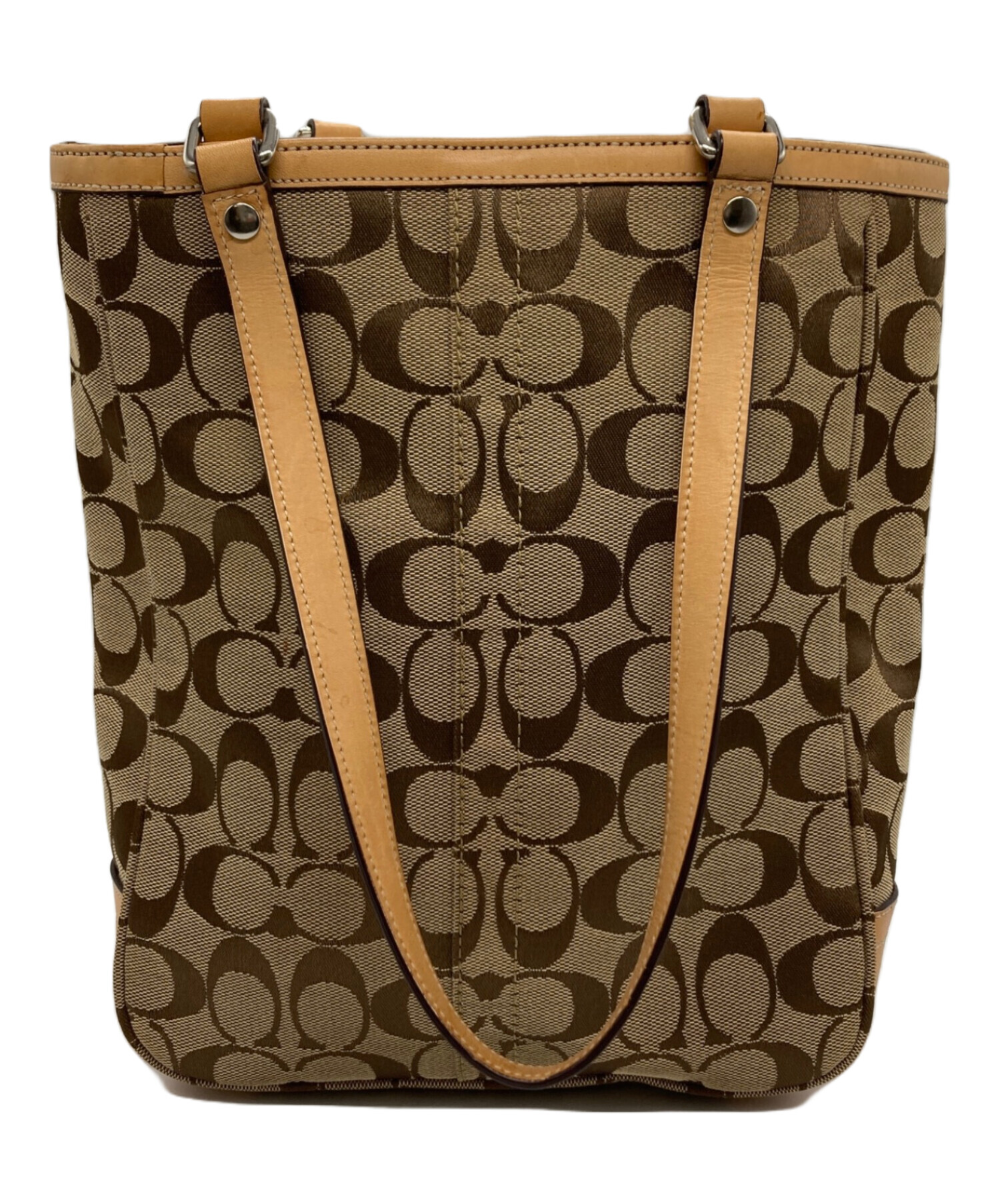 中古・古着通販】COACH (コーチ) トートバッグ ベージュ×ブラウン 