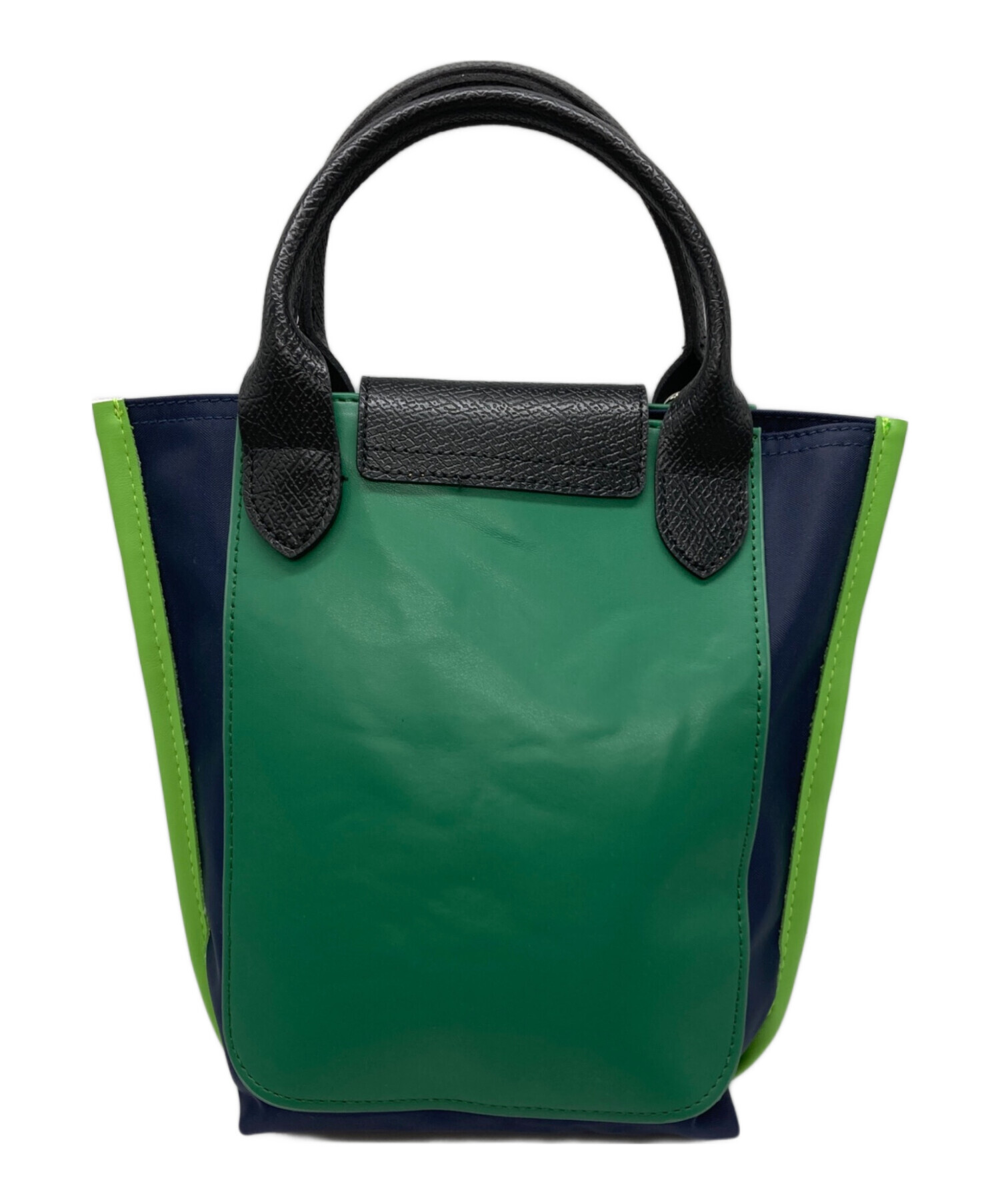 中古・古着通販】LONGCHAMP (ロンシャン) レザー切替ショルダーバッグ