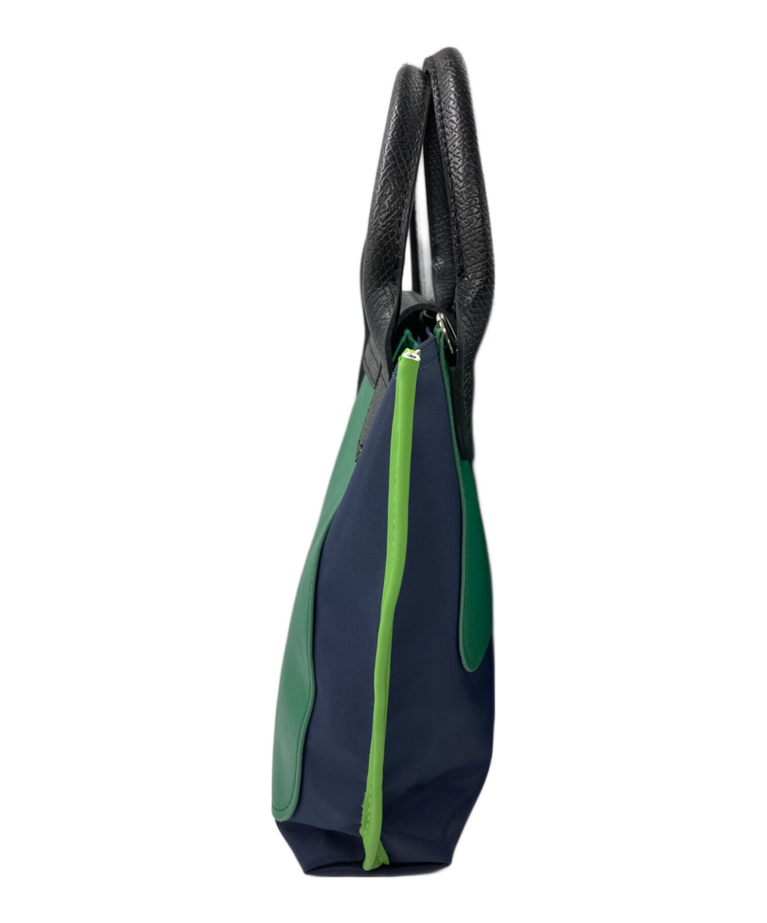 中古・古着通販】LONGCHAMP (ロンシャン) レザー切替ショルダーバッグ 