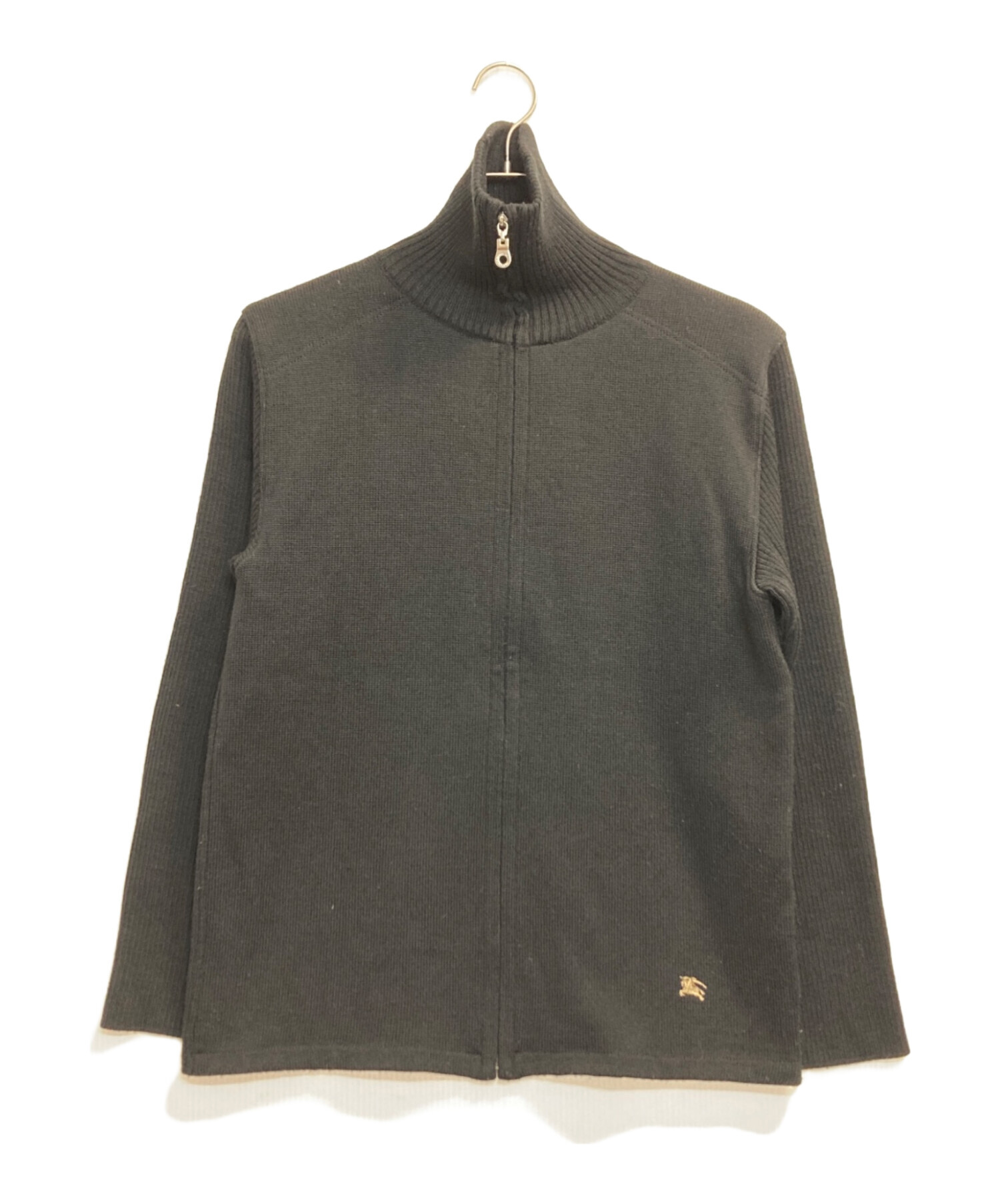 バーバリーブラックレーベル L キルティング ドライバーズニット ブラック　黒 中古・古着通販】BURBERRY BLACK LABEL (バーバリーブラックレーベル