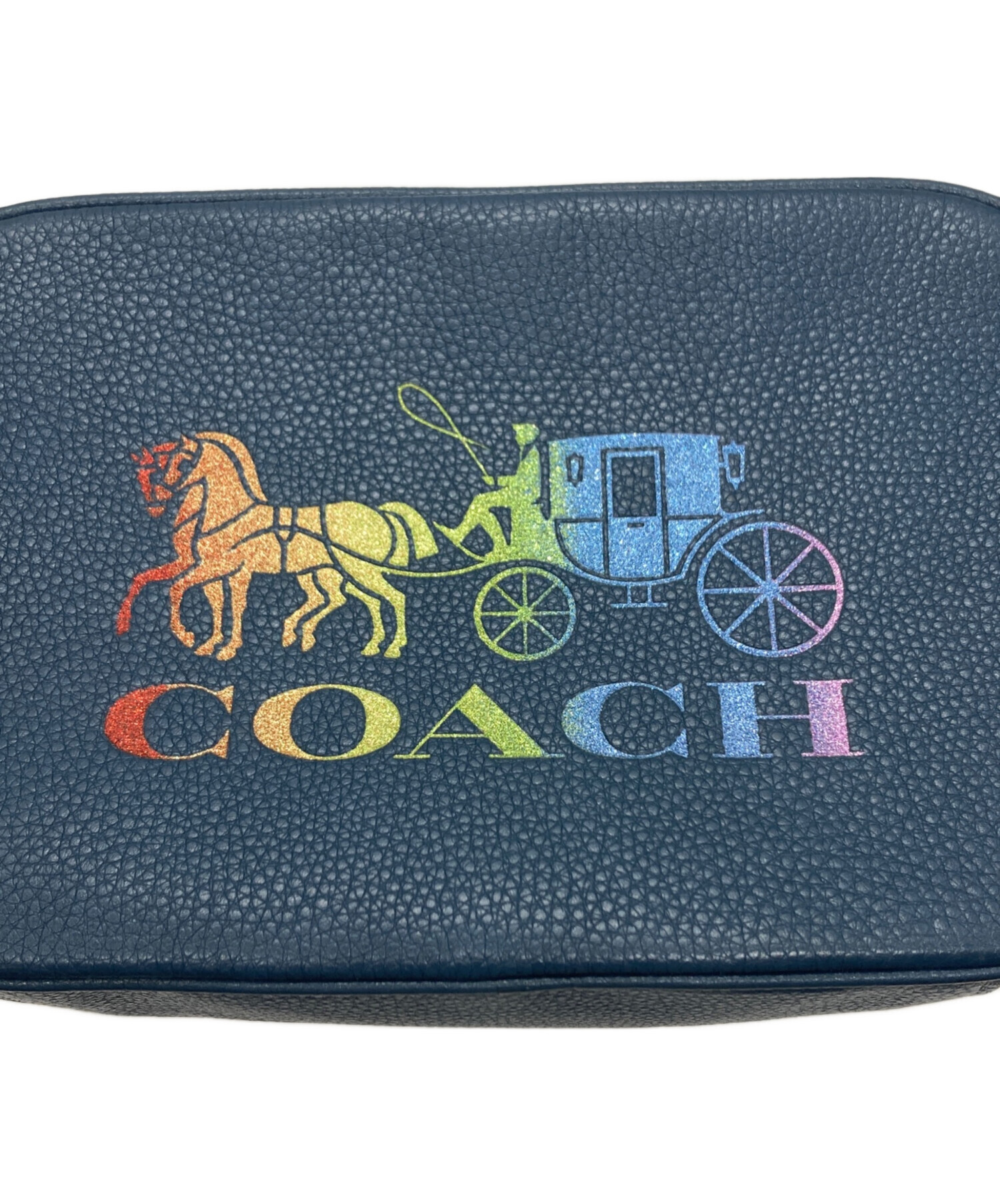 COACH 馬車パターン ボディバッグ　ネイビー 中古・古着通販】COACH (コーチ) クロスボディバッグ ネイビー