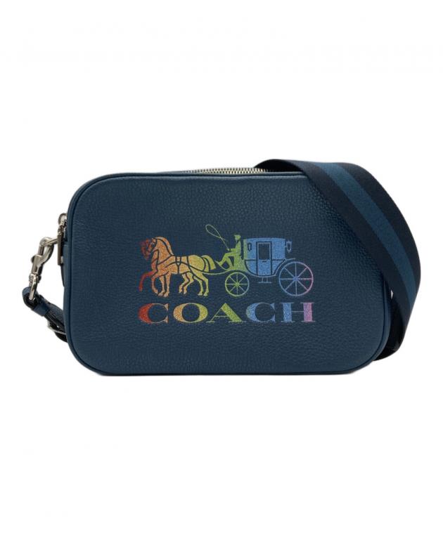 ＊yto＊COACH ボディバッグ レザー バイカラー 紺 黒 72096 中古・古着通販】COACH (コーチ) クロスボディバッグ ネイビー