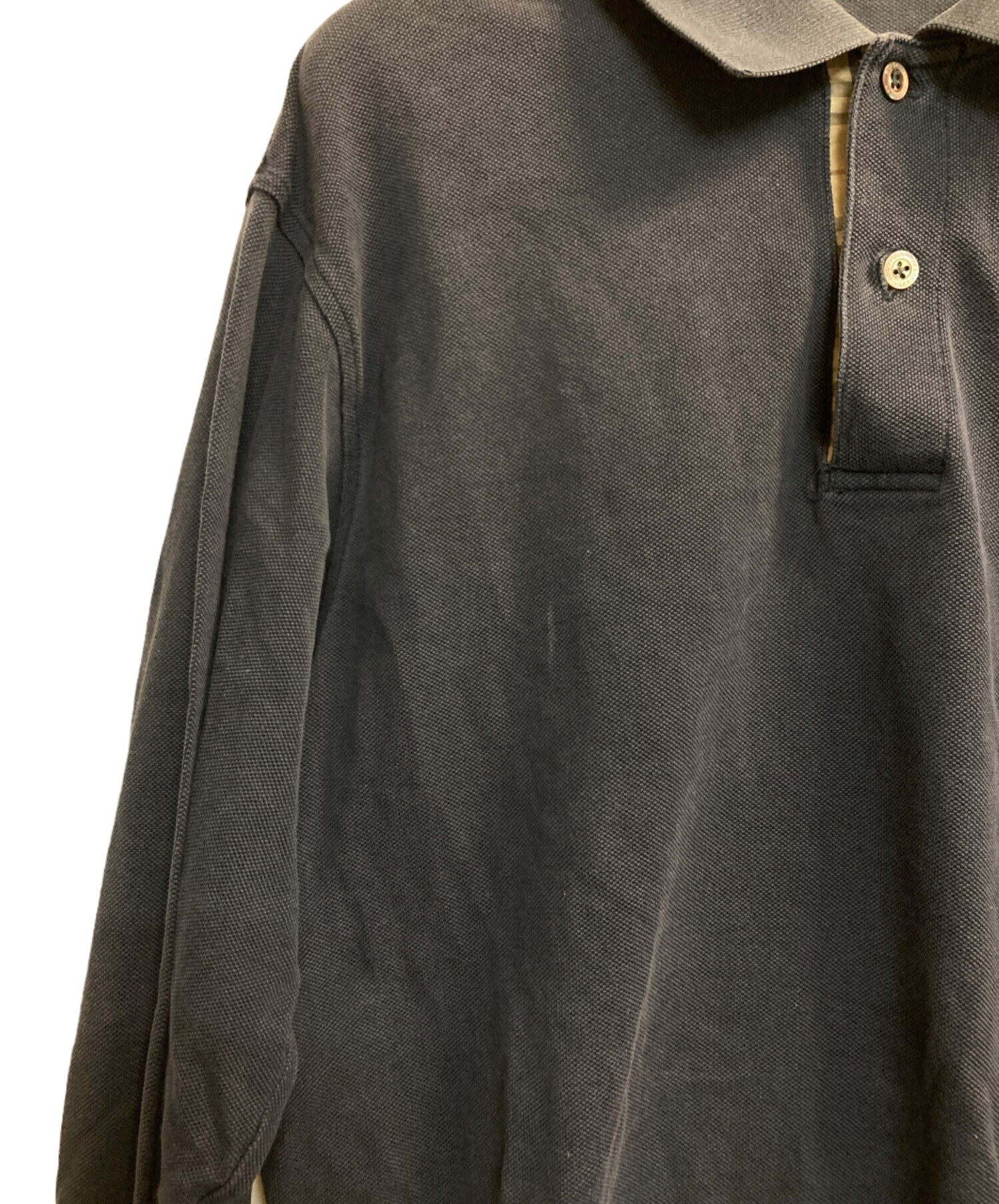 BURBERRY ネイビー 長袖ポロシャツ 新品タグ付き 中古・古着通販】BURBERRY (バーバリー) ポロシャツ ネイビー サイズ:M