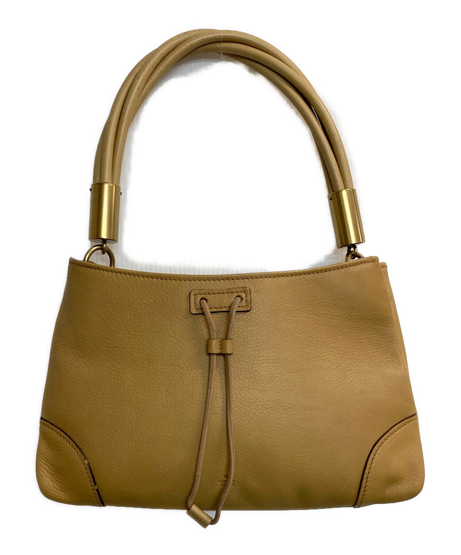 Gucci　グッチ ビジネスバッグ ベージュ レザー 中古・古着通販】GUCCI (グッチ) レザーワンショルダーバッグ ベージュ